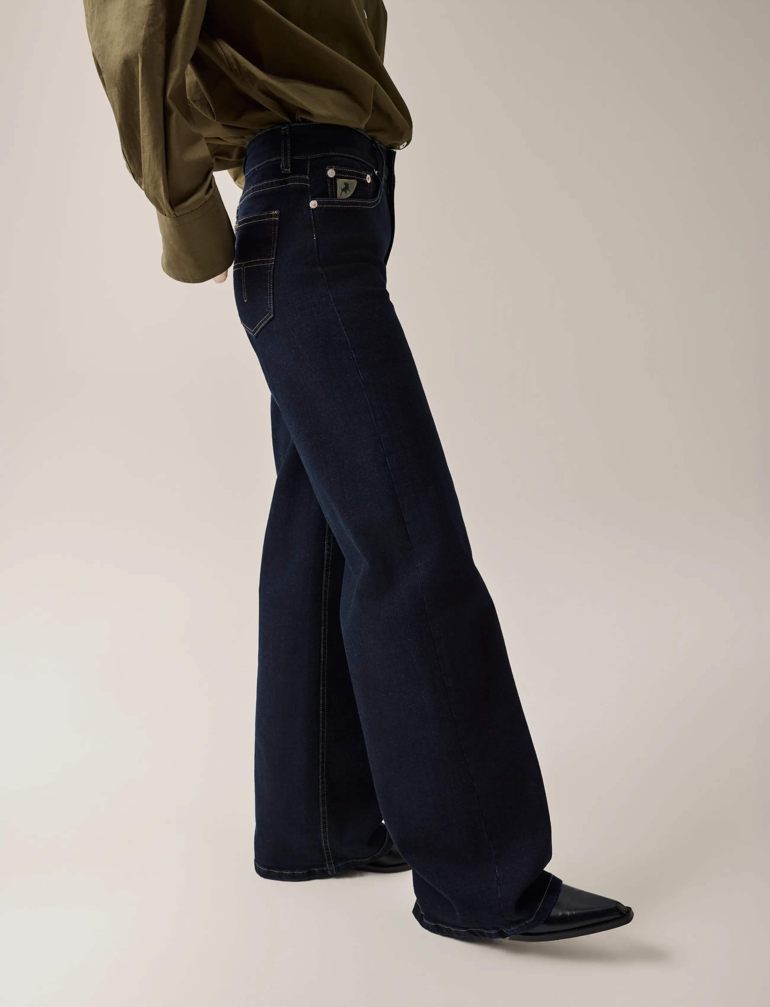 Lois Jeans Palazzo - Laia säärega teksad - 8063 DEEPLY RINSE / navy