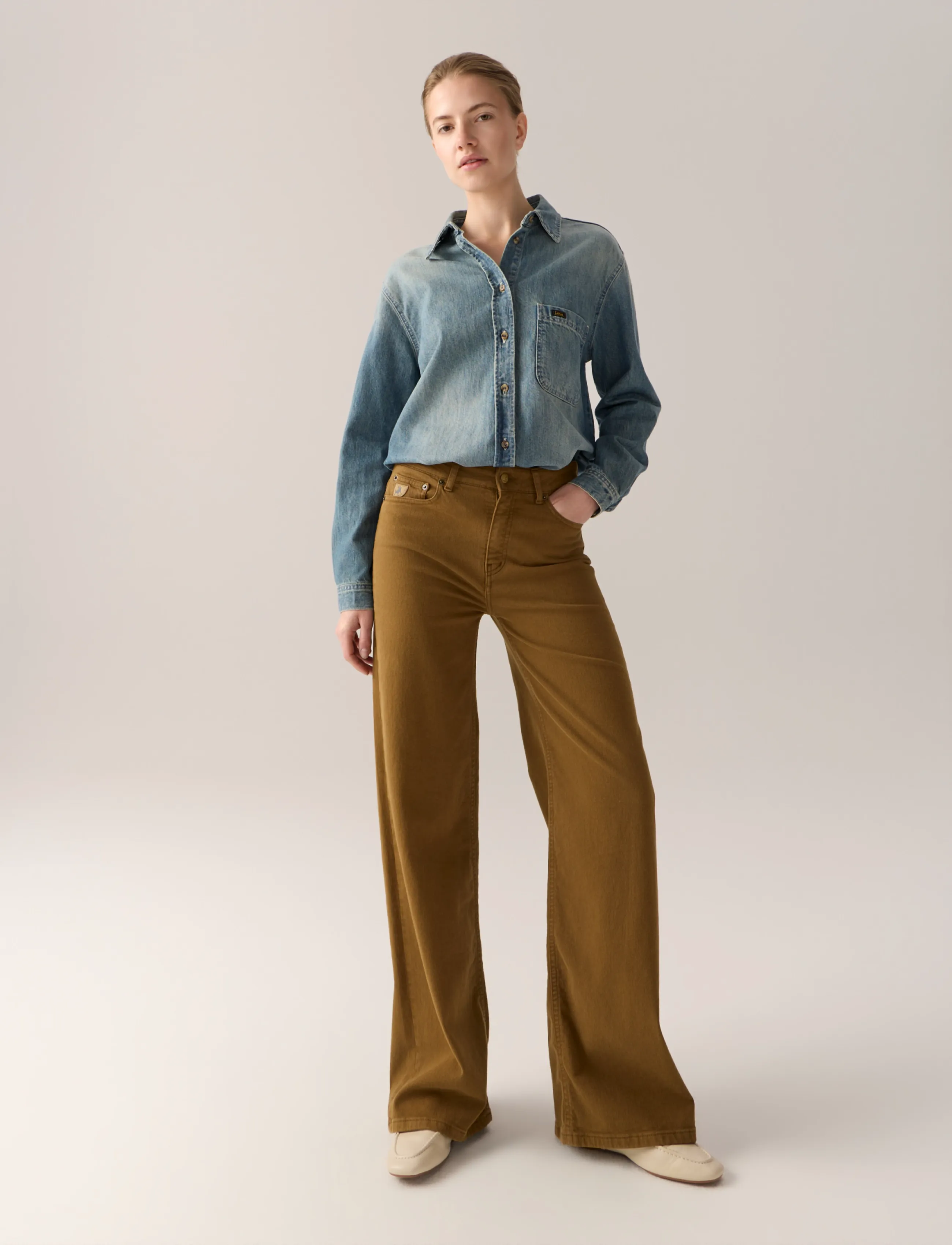Lois Jeans - Palazzo - Sponge Stretch - laia säärega teksad - 863 golden brown - 5
