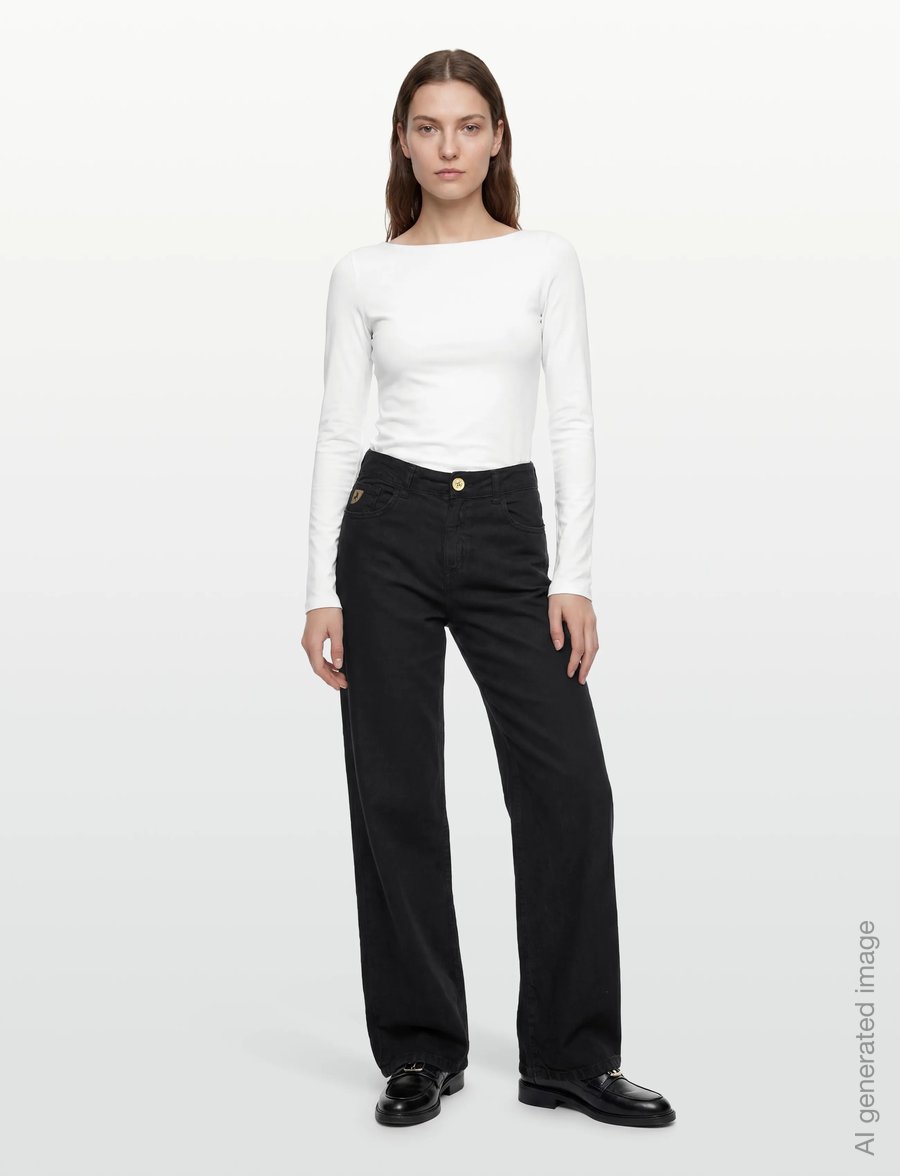 Lois Jeans - Culotte - poolpikad püksid - 8032 linen summer- 60 navy - 0