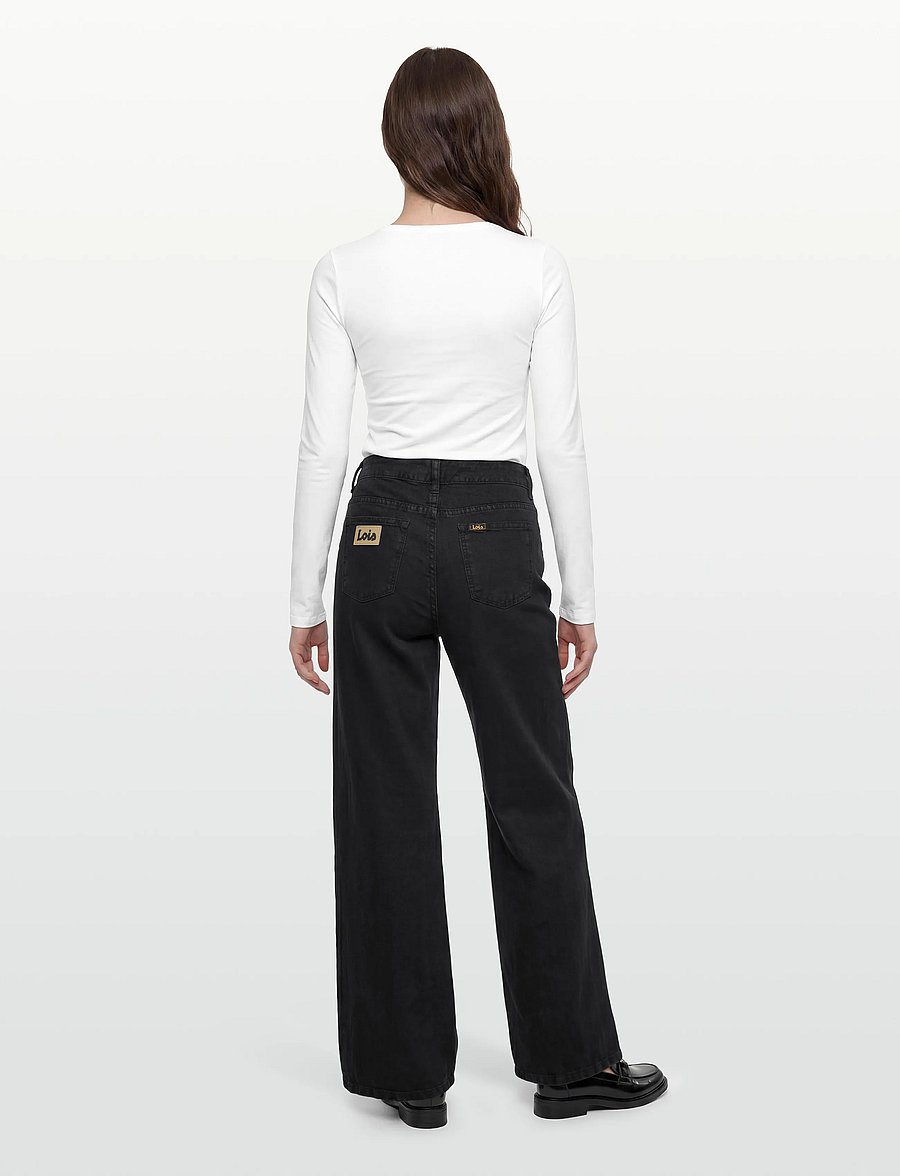 Lois Jeans - Culotte - poolpikad püksid - 8032 linen summer- 60 navy - 4