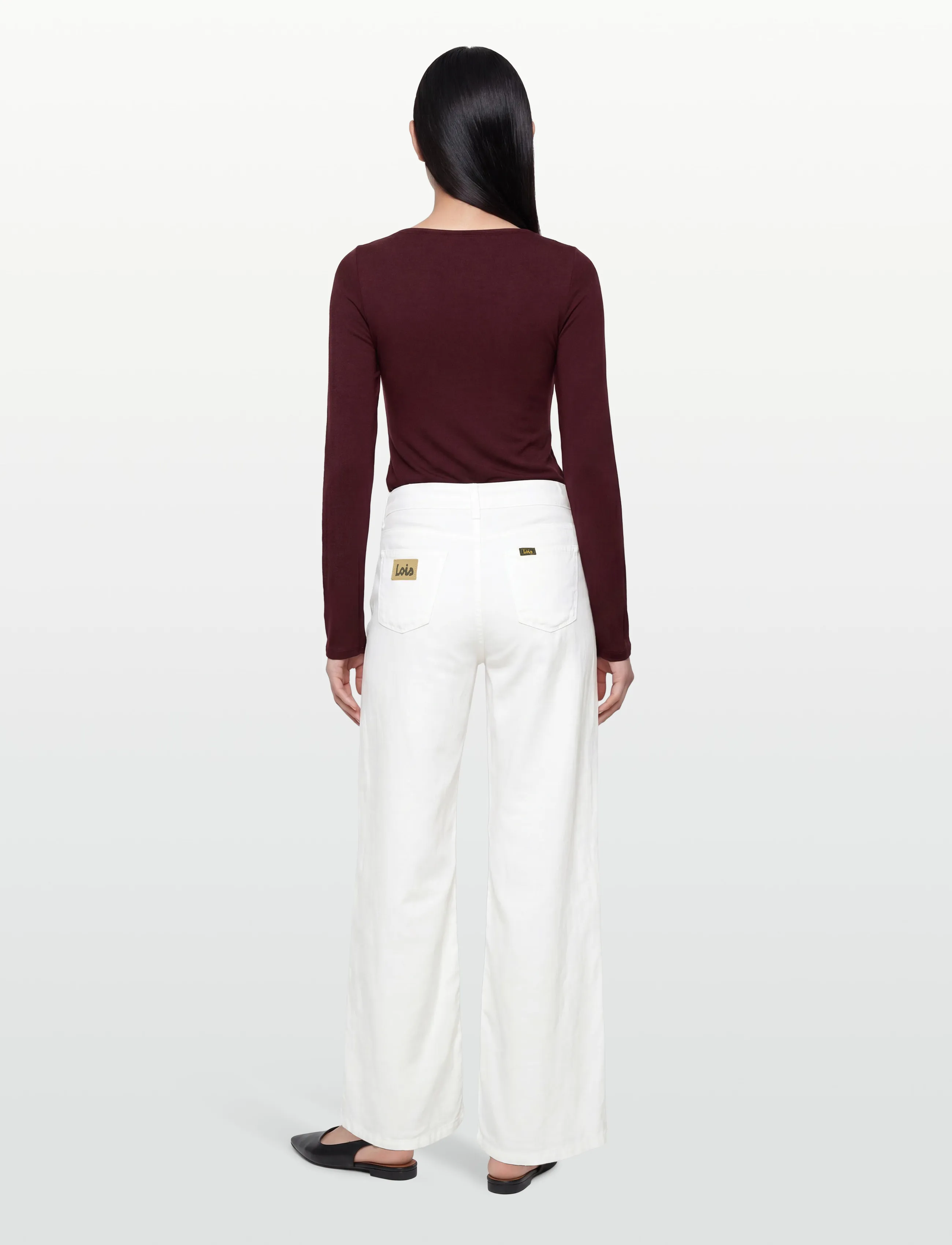 Lois Jeans - Culotte - culottes - 8032 linen summer- 01 white - 4