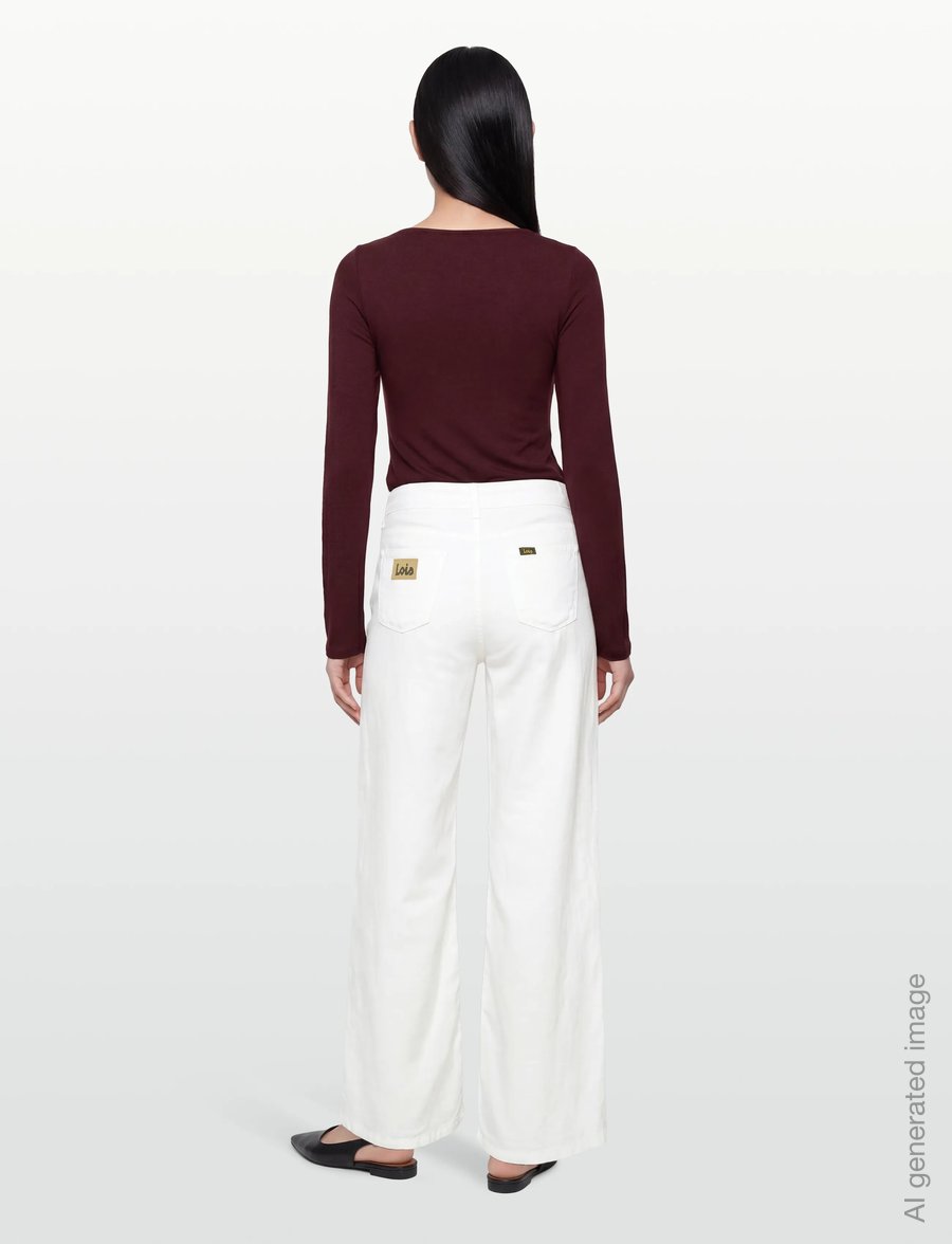 Lois Jeans - Culotte - culottes - 8032 linen summer- 01 white - 4