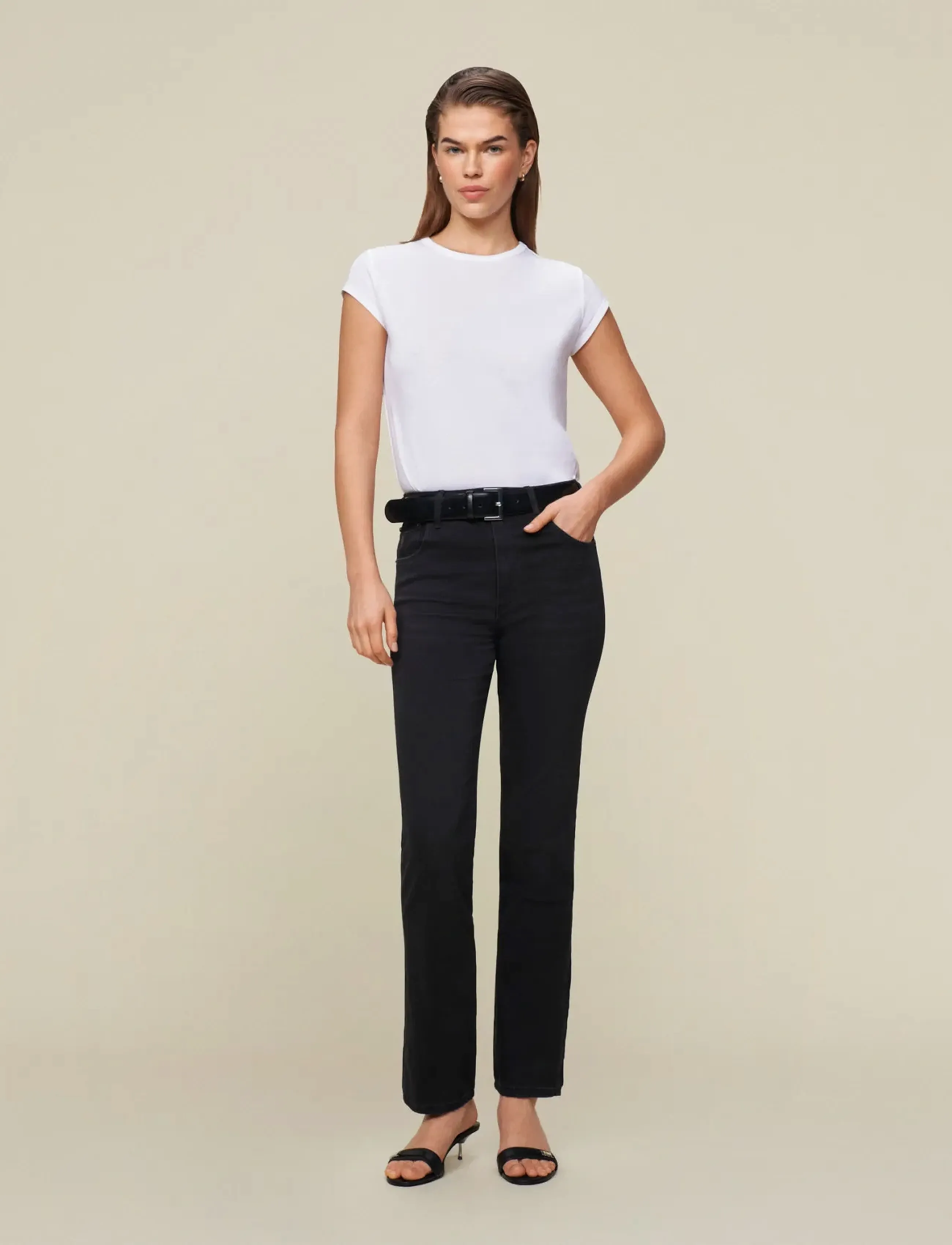 Lois Jeans - Malena-F 6211 Jossie Night - tiesaus kirpimo džinsai - black stone - 3