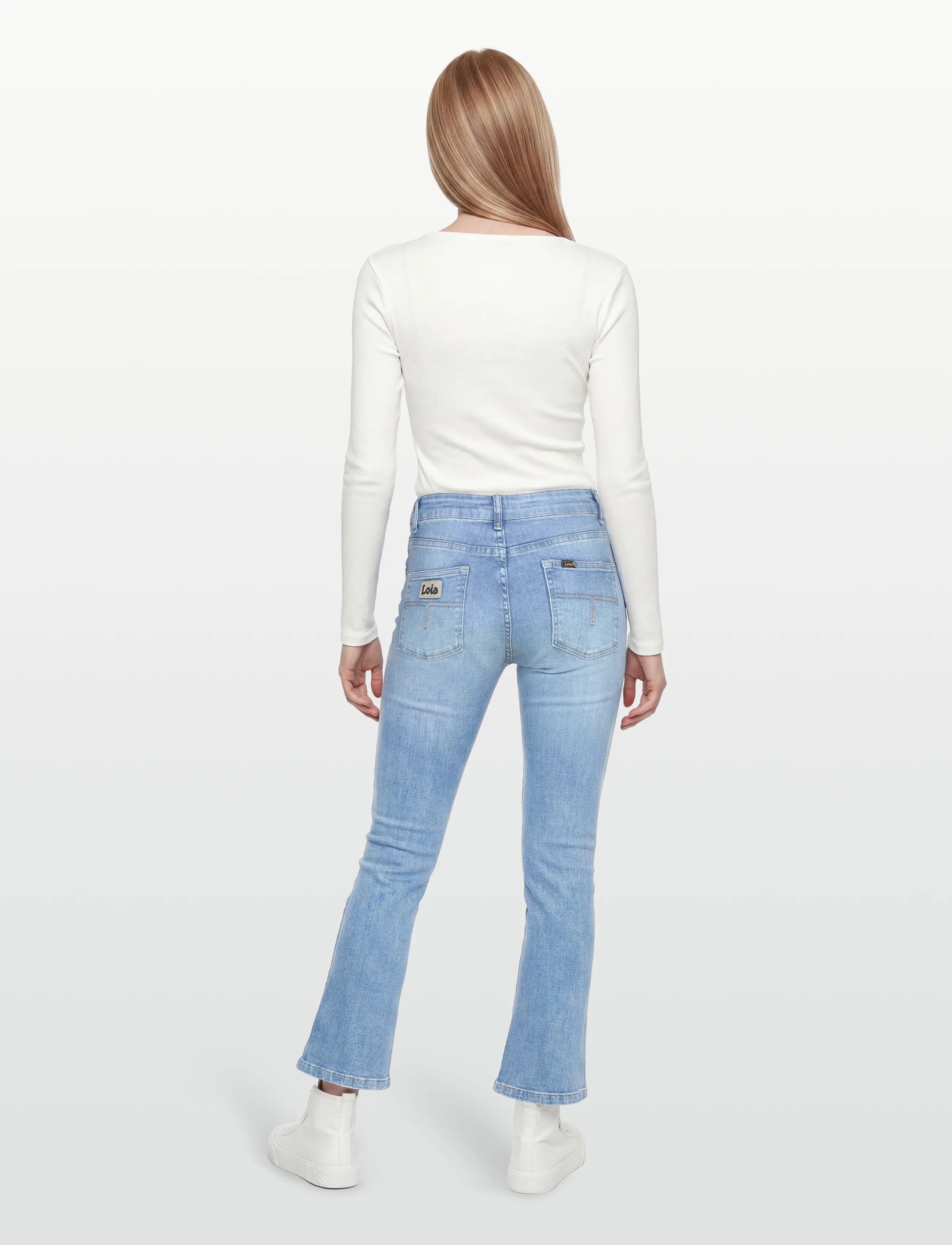 Lois Jeans - Malena F - alt eriti laia säärega teksad - 7904 hypersoft stone - 4