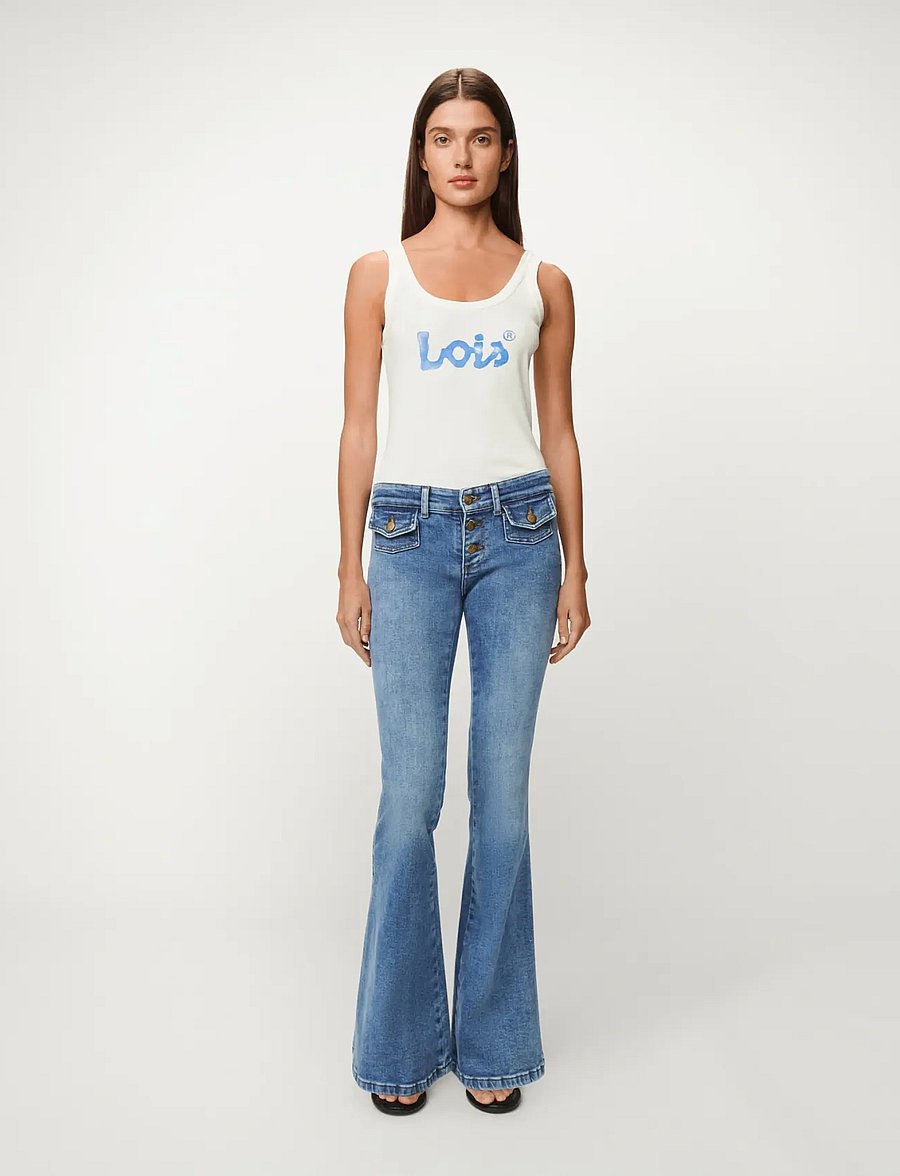 Lois Jeans - Yoko 22 - utsvängda jeans - 8047 mallow stone - 5