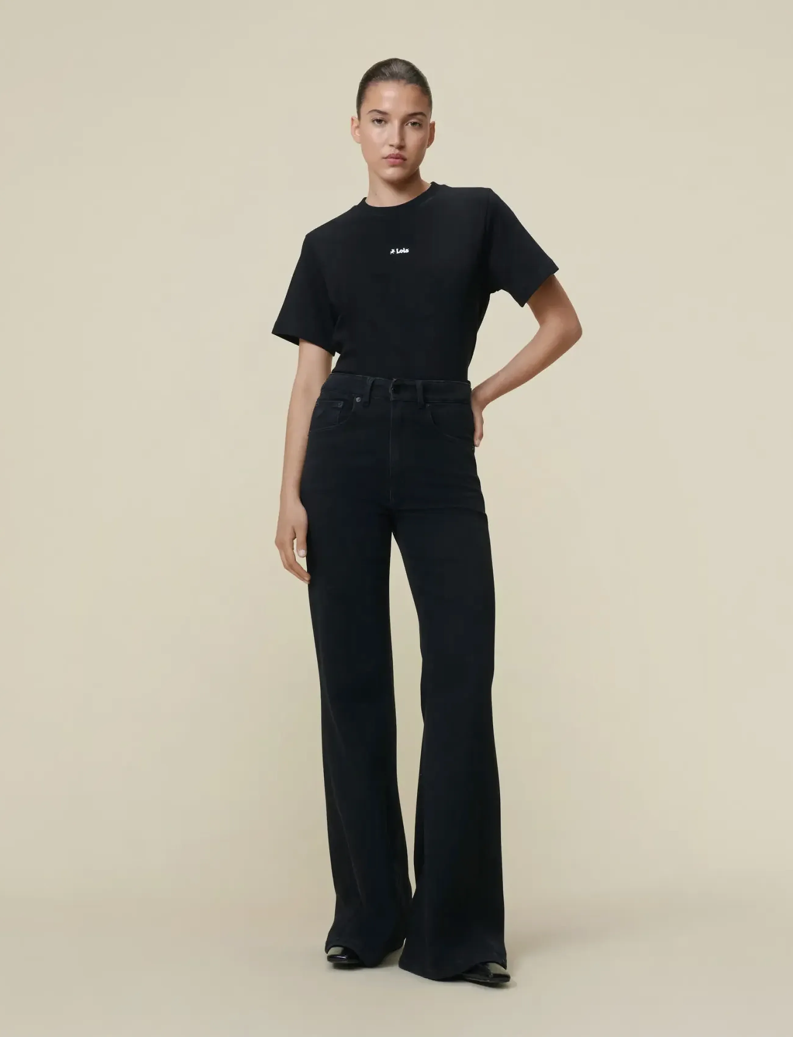 Lois Jeans Palas - Transitional Layering - MALLOW BOB BLACK / black