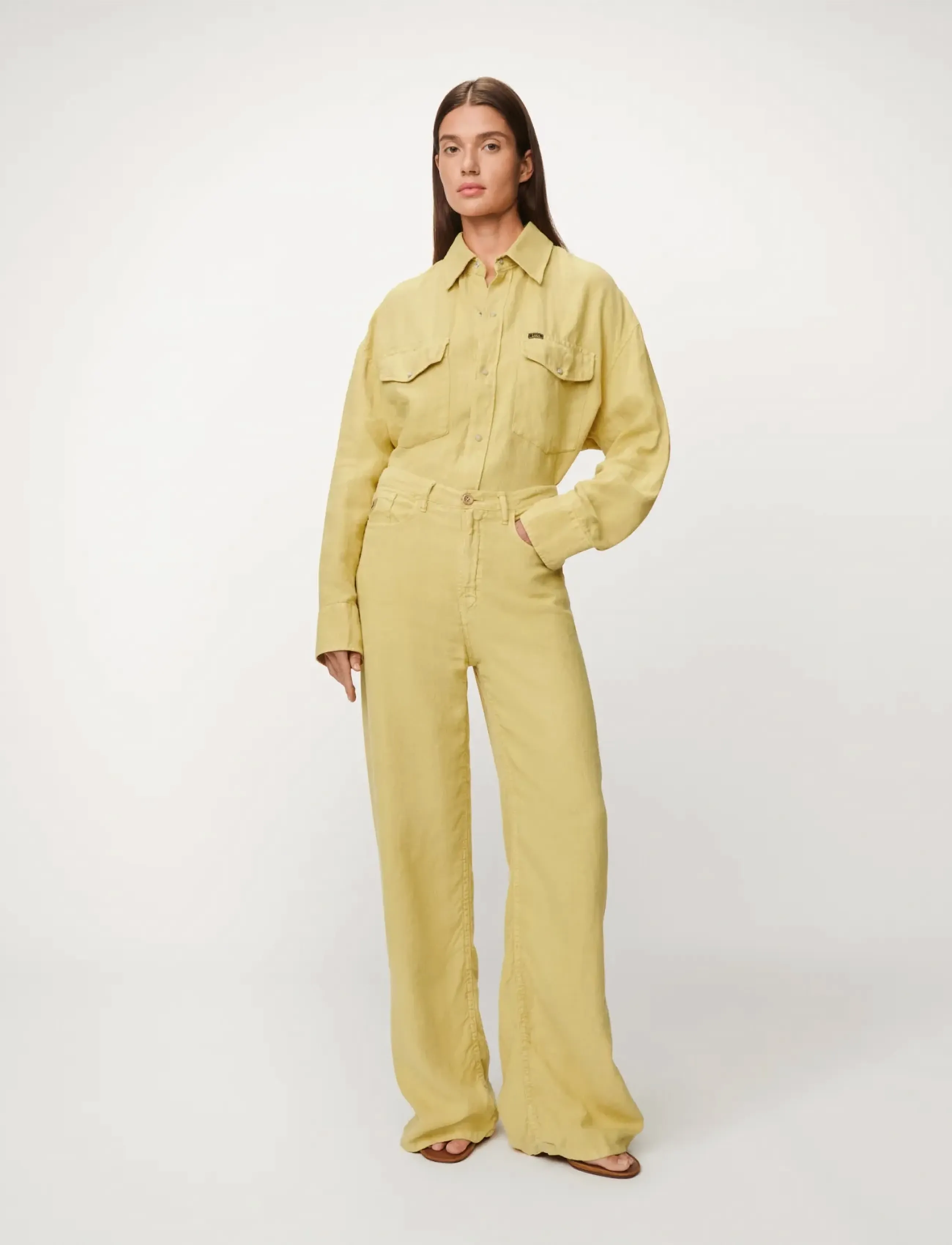 Lois Jeans Skater Loose-Z - 7908 Aged Heavy Linen - Transitional Layering - 820 GOLDEN HAZE / yellow