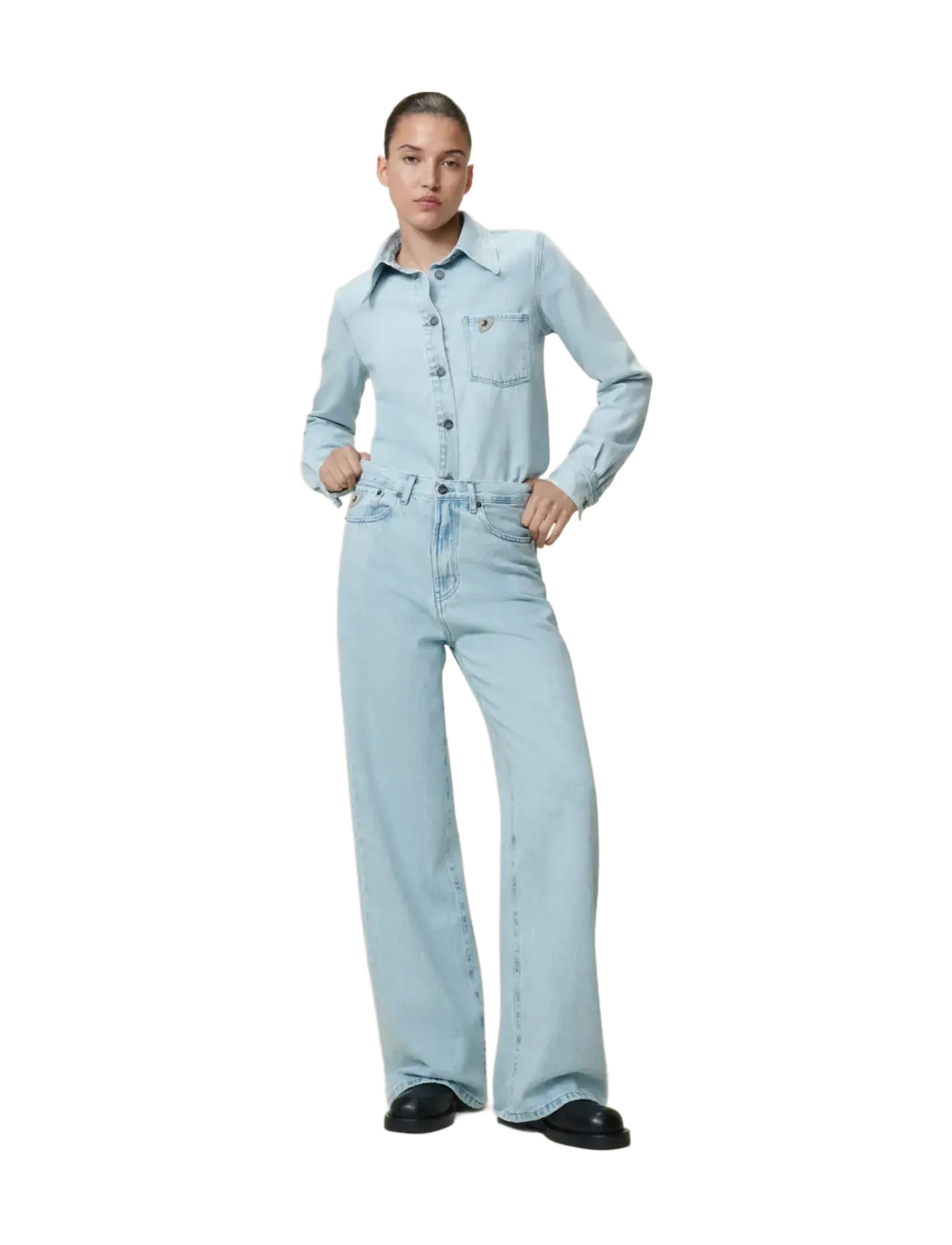 Lois Jeans Skater Loose Z Mauroi Bright TGS - Kläder - SNOW BLEACHED / blue