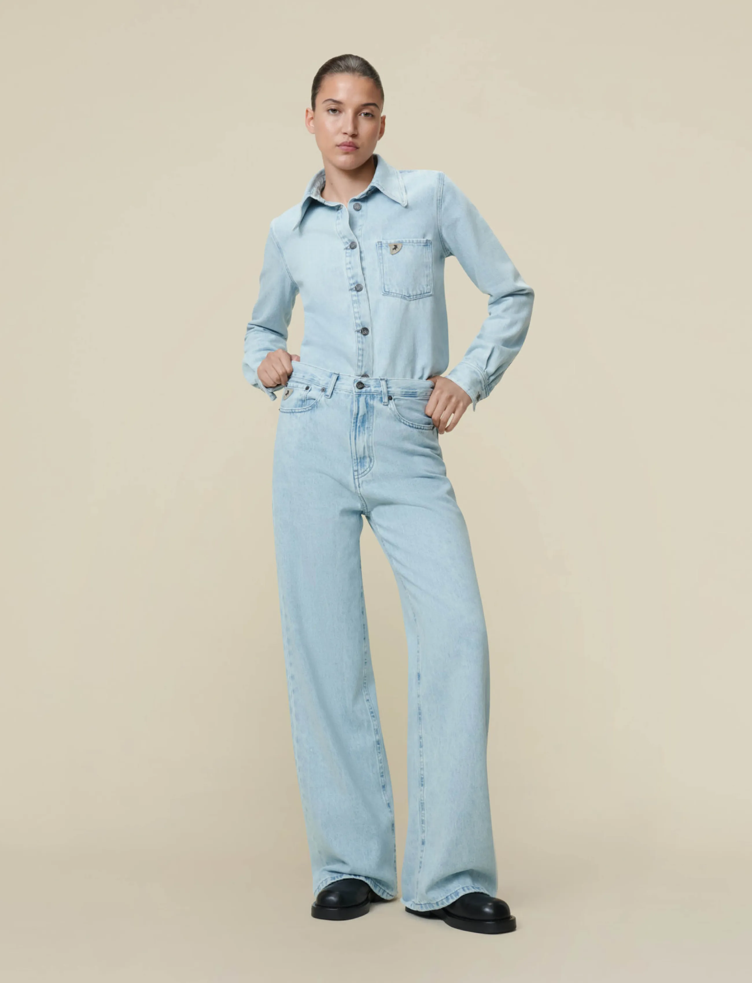 Lois Jeans Skater Loose Z Mauroi Bright TGS - Vide jeans - SNOW BLEACHED / blue