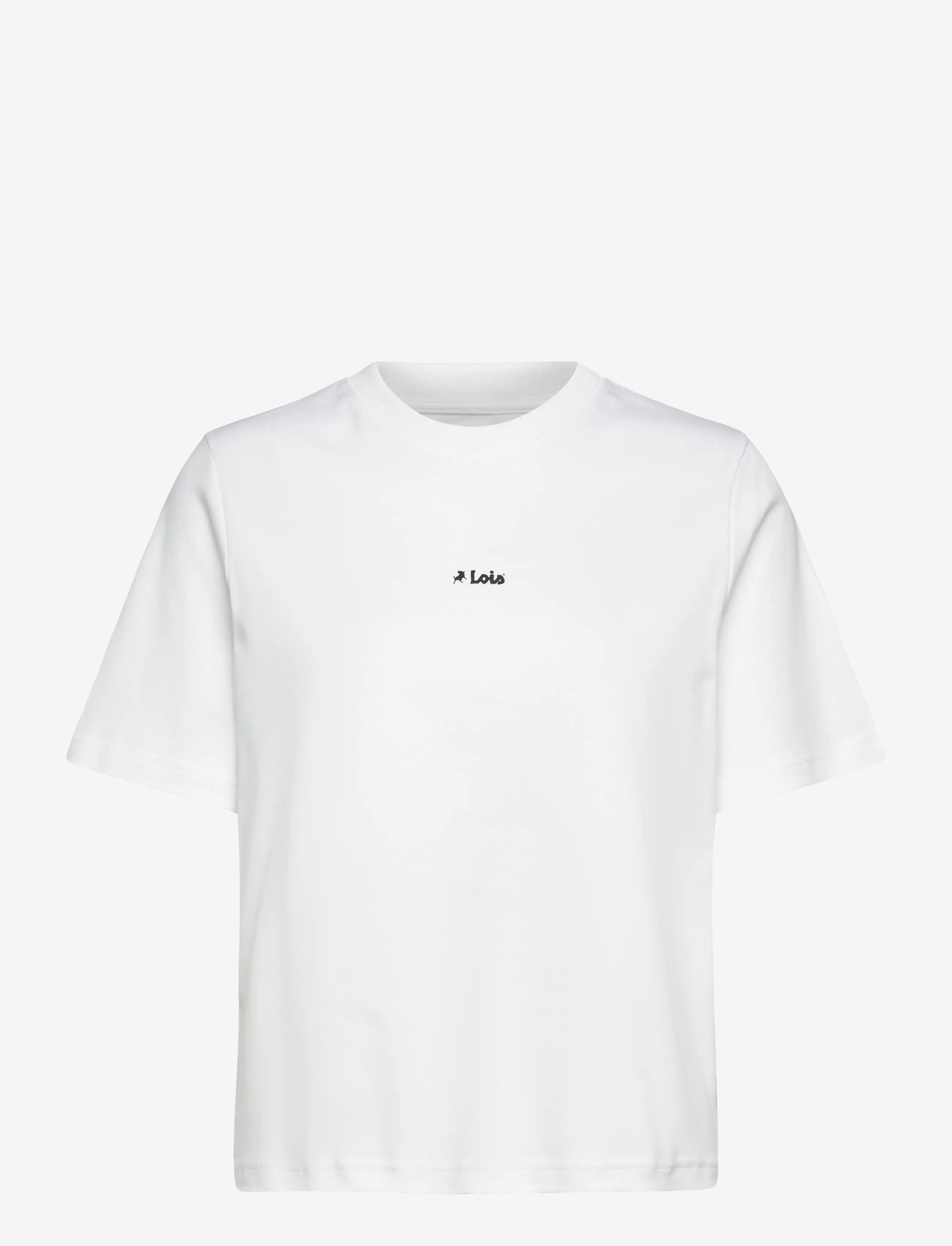 Lois Jeans - Cherry Tee - t-shirts - 7422 lois center - 01 white - black logo - 1