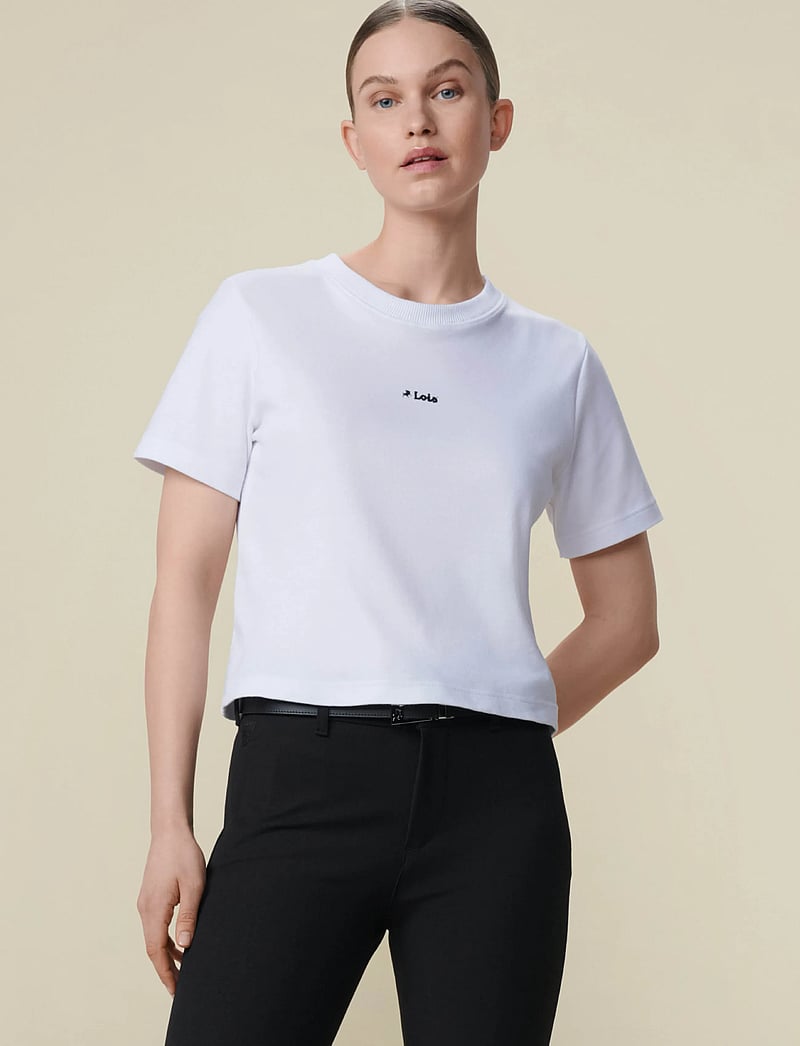 Lois Jeans - Cherry Tee - t-shirts - 7422 lois center - 01 white - black logo - 3