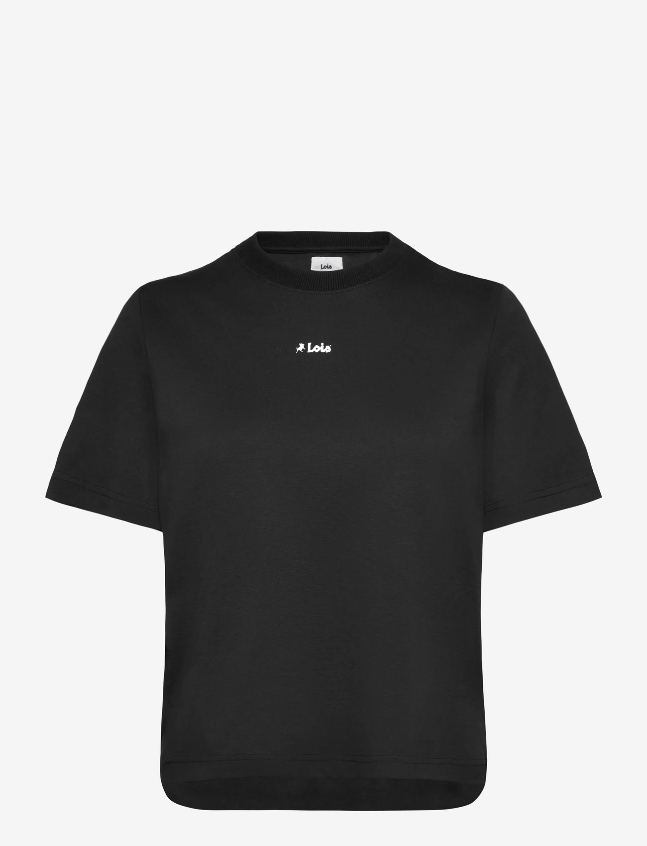 Lois Jeans - Cherry Tee - t-shirts - 7431 lois center - 99 black - white logo - 1