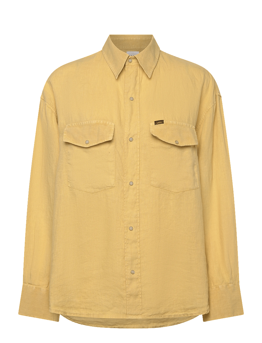 Lois Jeans - Mia Shirt - 7908 Aged Heavy Linen - lininiai marškiniai - 820 golden haze - 1
