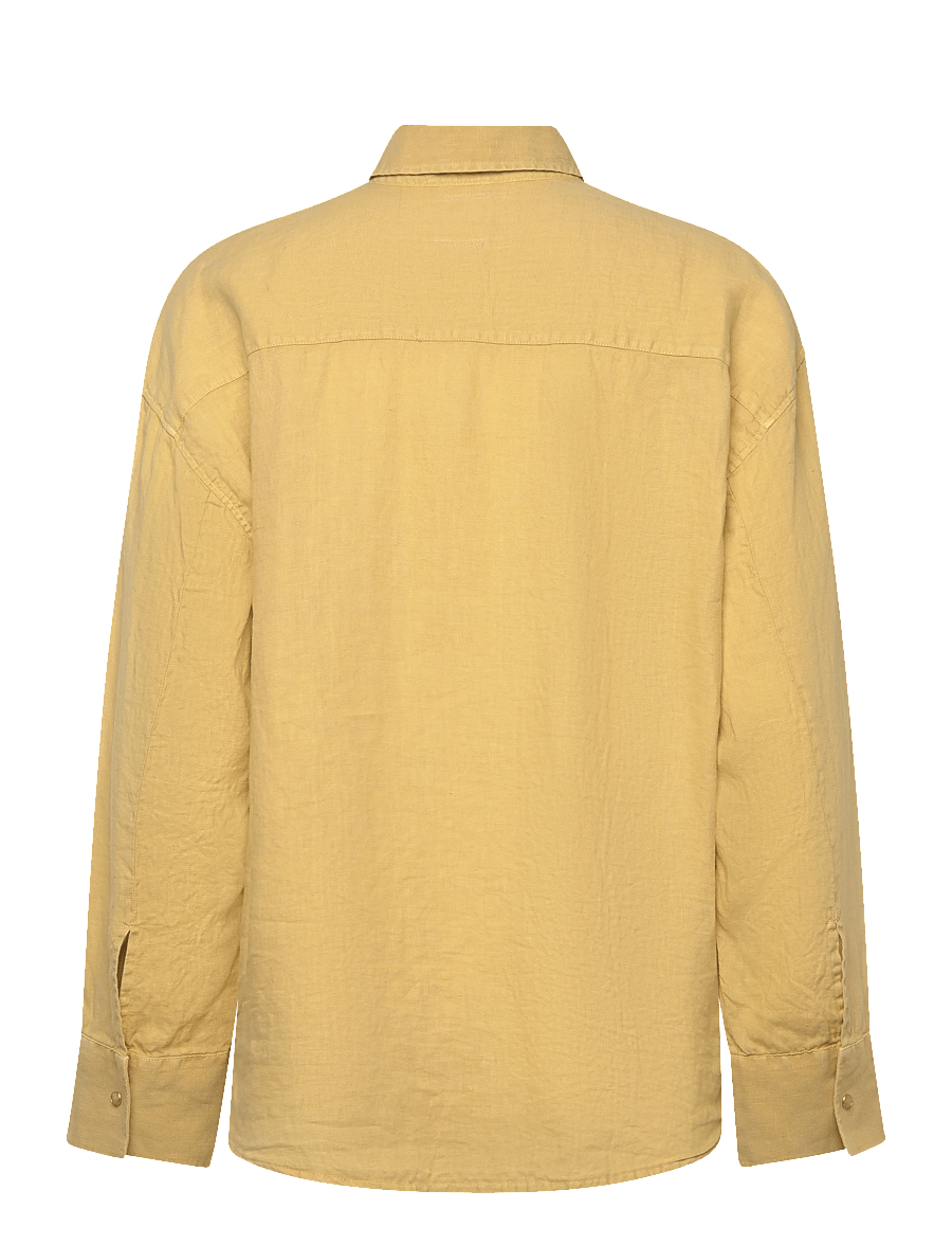Lois Jeans - Mia Shirt - 7908 Aged Heavy Linen - lininiai marškiniai - 820 golden haze - 2