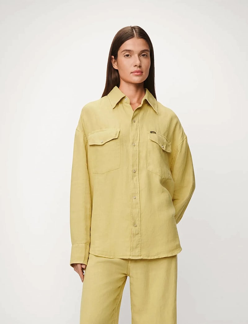 Lois Jeans - Mia Shirt - 7908 Aged Heavy Linen - leinenhemden - 820 golden haze - 0