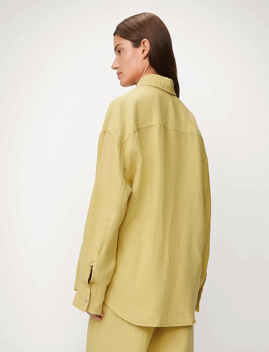 Lois Jeans - Mia Shirt - 7908 Aged Heavy Linen - lininiai marškiniai - 820 golden haze - 3
