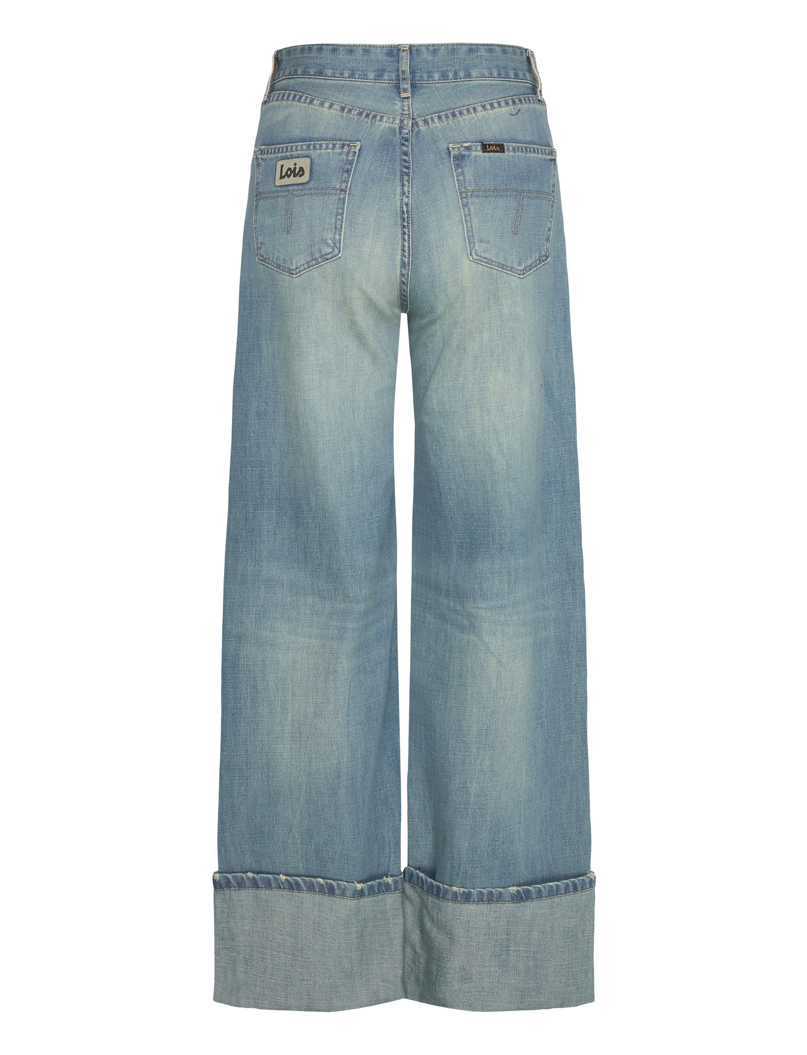Lois Jeans - Rosa Turn Up Kros Regen Stone - džinsi ar platām starām - veined green - 2