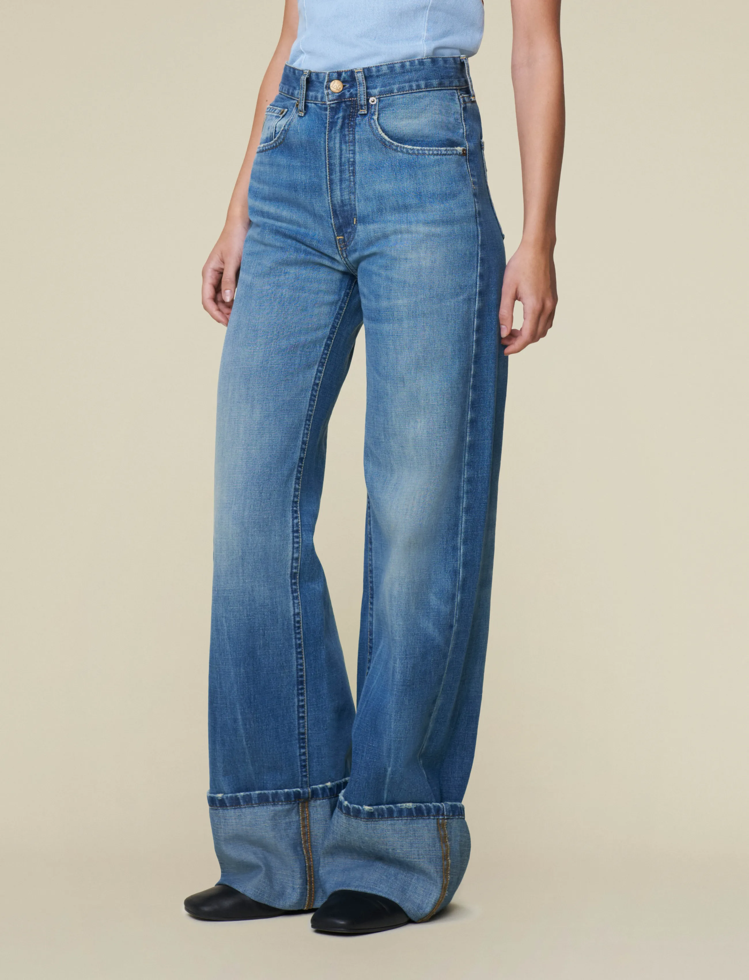 Lois Jeans - Rosa Turn Up Kros Regen Stone - džinsi ar platām starām - veined green - 4