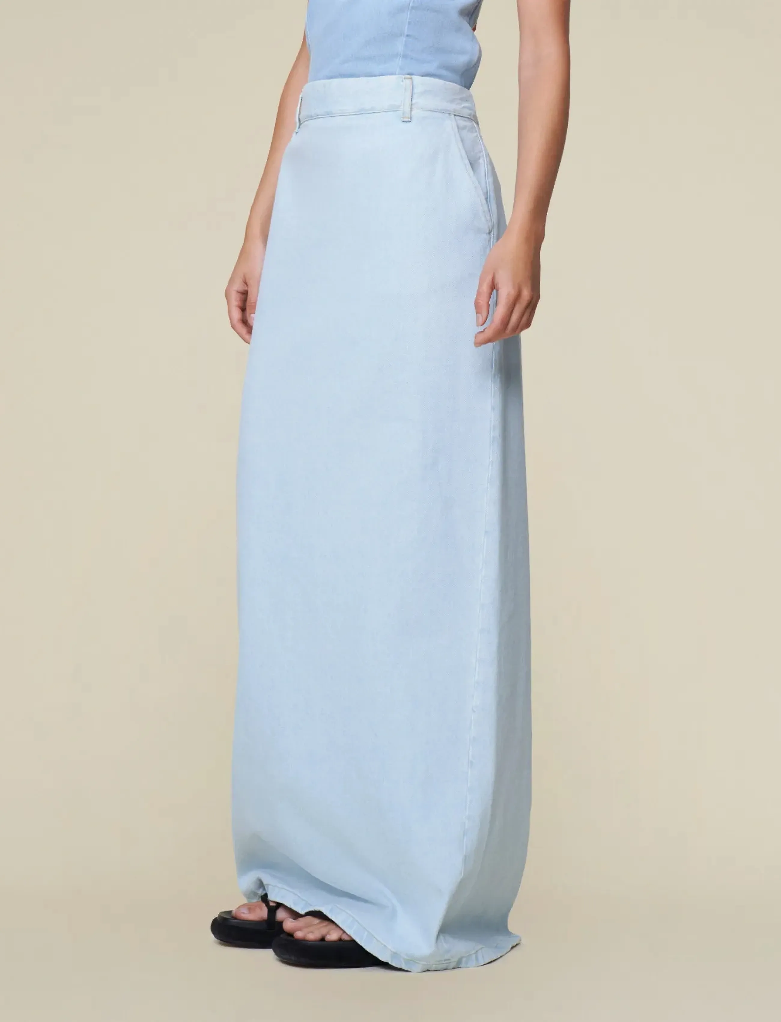 Lois Jeans Emery Skirt Vignon Beach Sunrise - Maxi nederdele - STONE BLEACH / blue