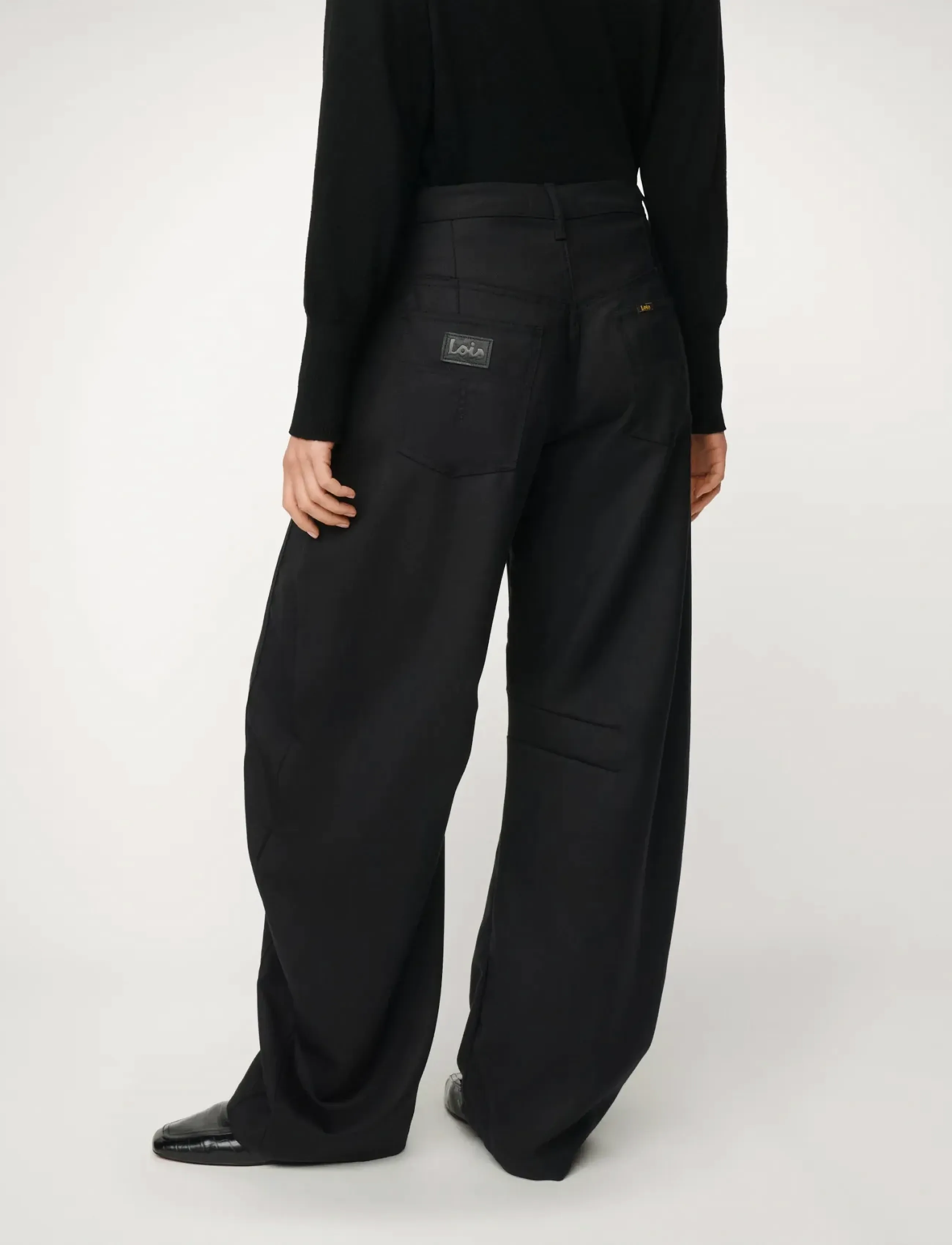 Lois Jeans - Aliana - barrel-teksad - 8054 caster fleece black - 4
