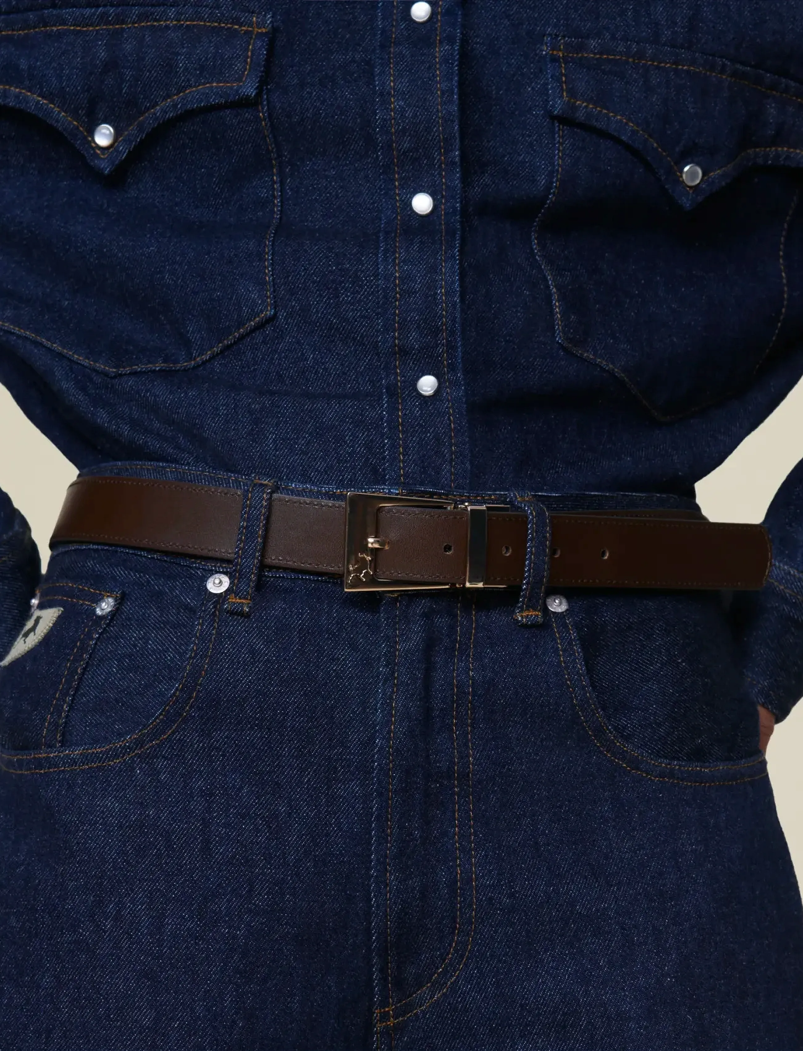 Lois Jeans - Ember Gold - læderbælter - 7783 leather belt - 808 black/brown - 4