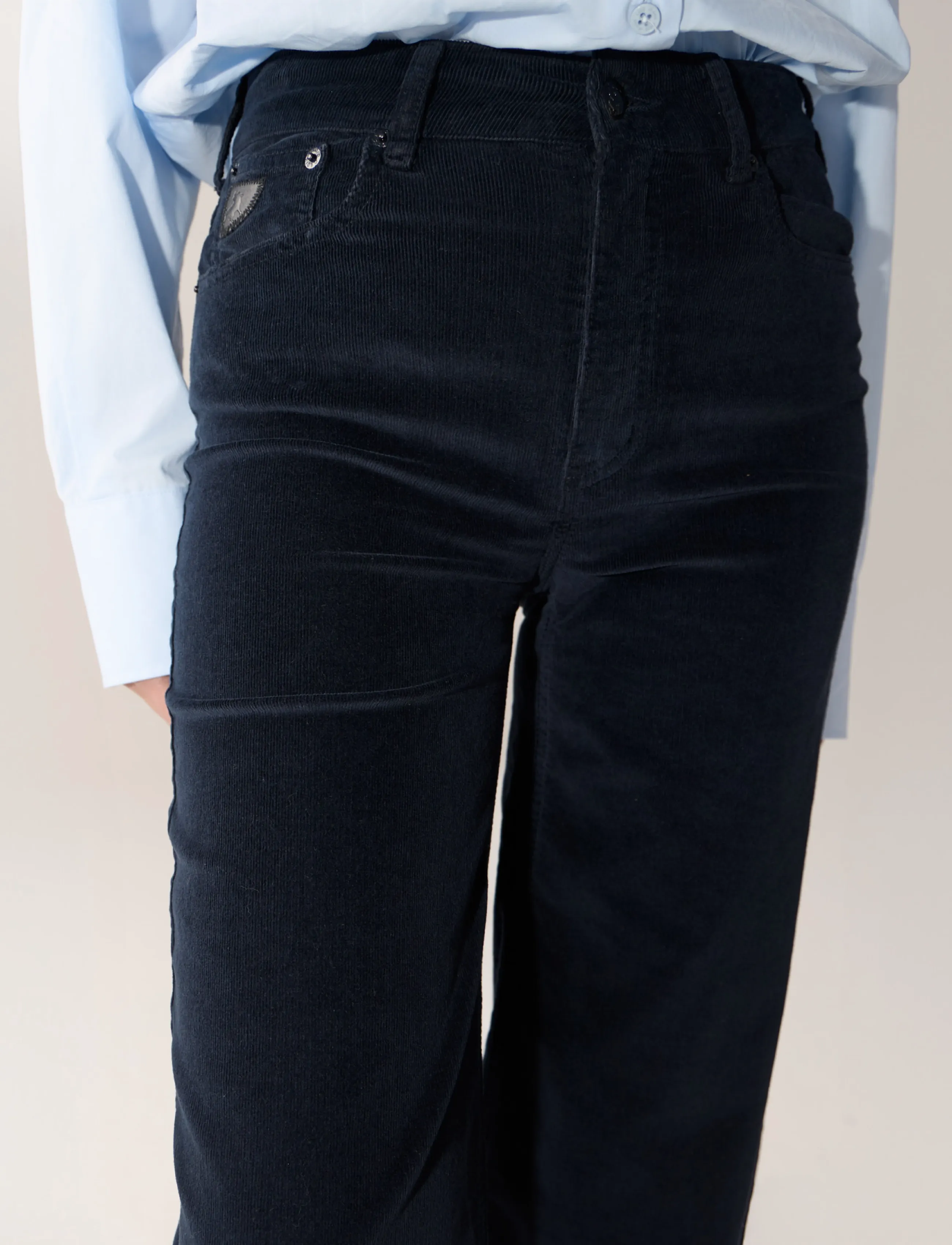 Lois Jeans - Palazzo Mistral - Shiny cord - wide leg trousers - 60 navy - 3
