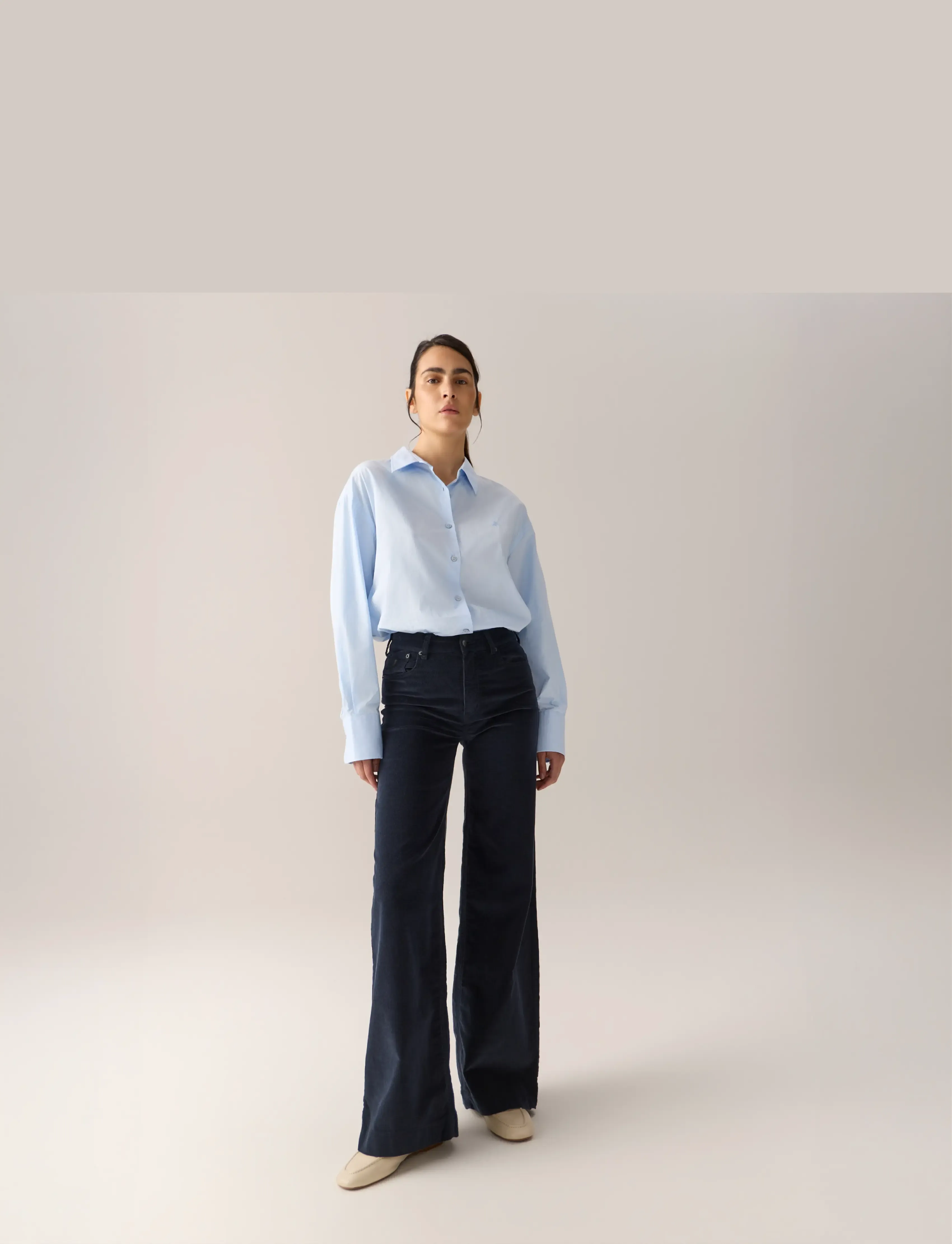 Lois Jeans - Palazzo Mistral - Shiny cord - wide leg trousers - 60 navy - 5