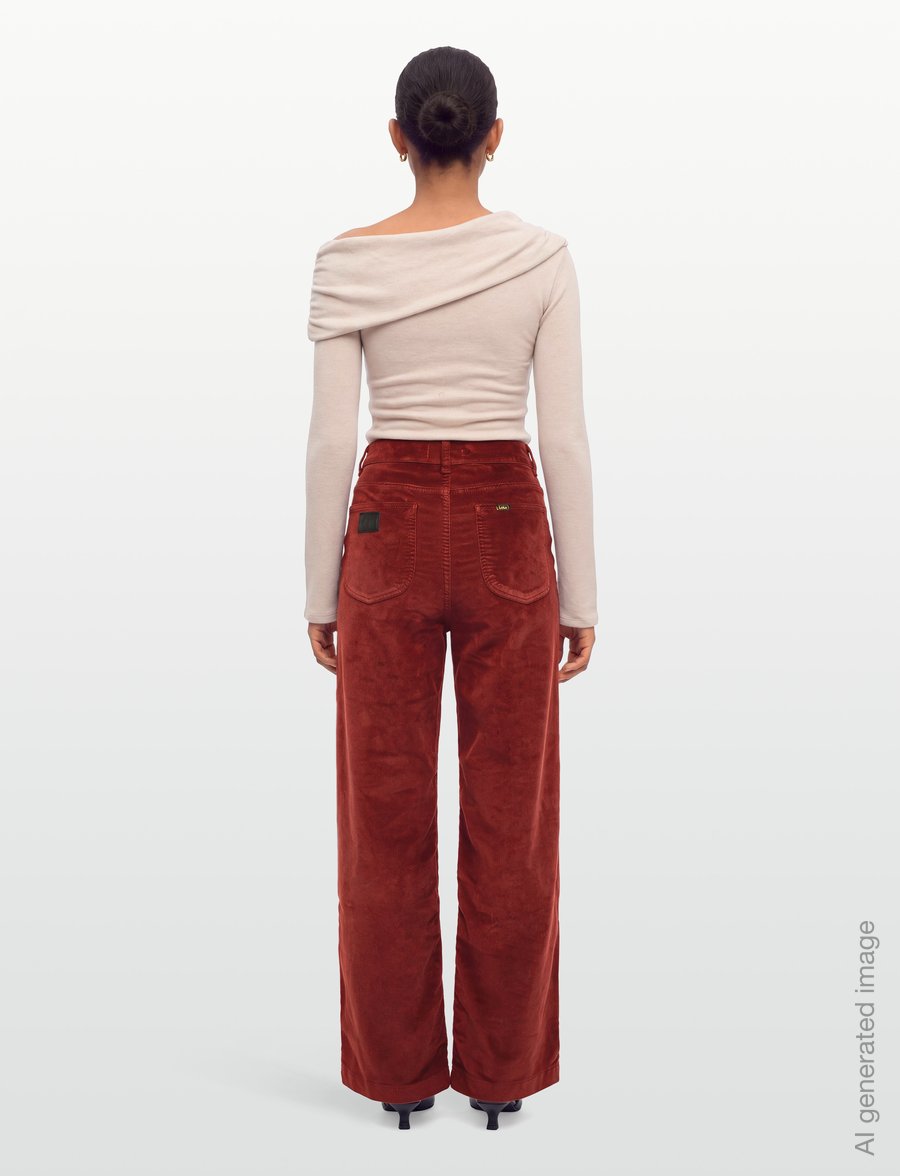 Lois Jeans - Palazzo Mistral - Shiny cord - vida byxor - 848 royal burgundy - 4