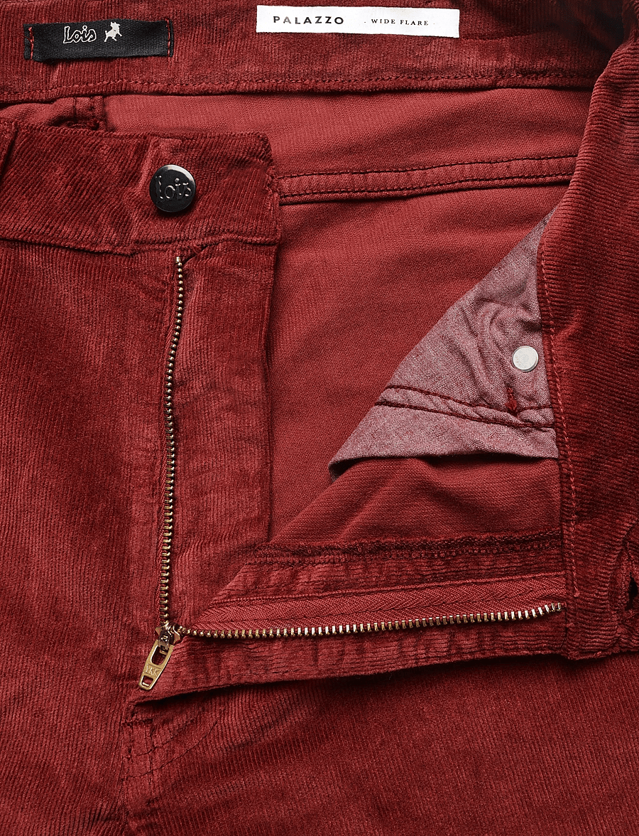 Lois Jeans - Palazzo Mistral - Shiny cord - hosen mit weitem bein - 848 royal burgundy - 3