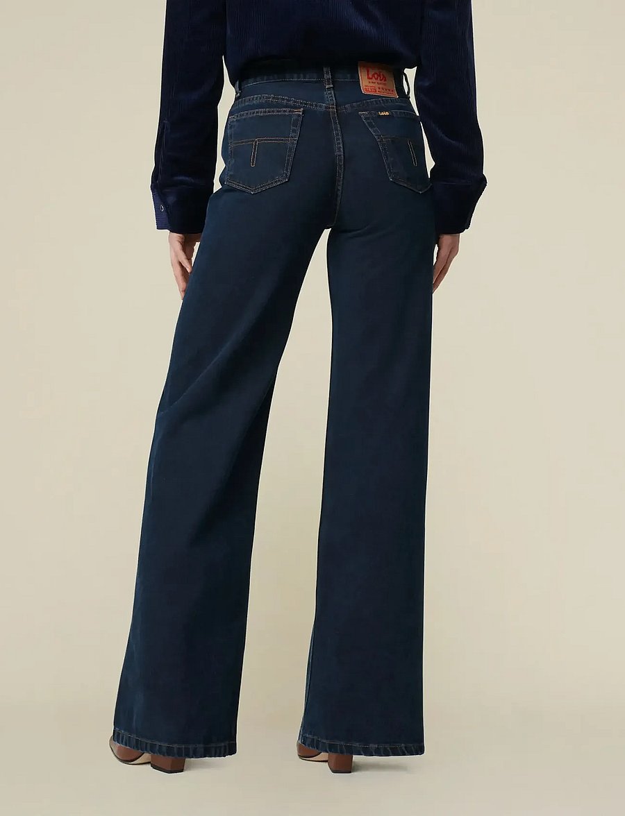 Lois Jeans - Lindsay Palazzo - hosen mit weitem bein - original blue black - 4