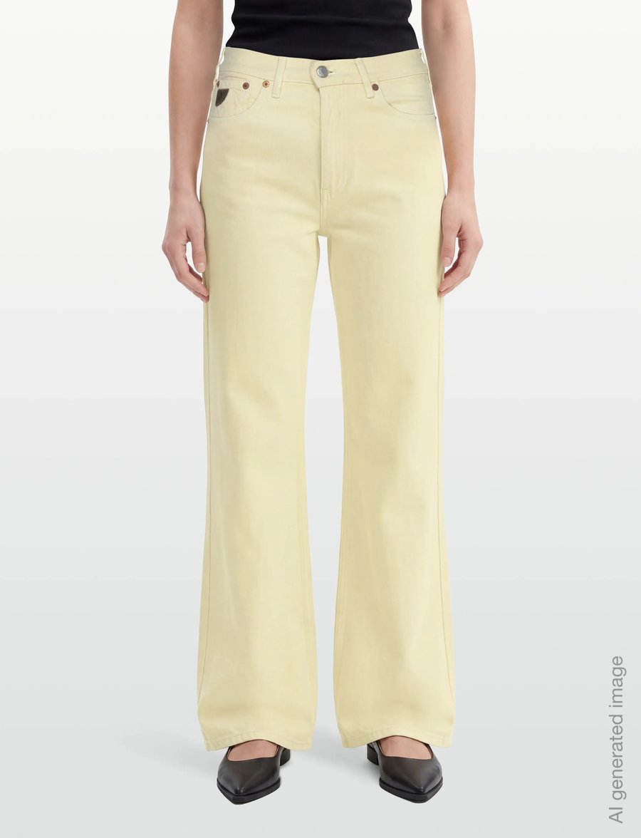 Lois Jeans - Lindsay Palazzo - Sponge Good Stuff - hosen mit weitem bein - 803 lemon icing - 3