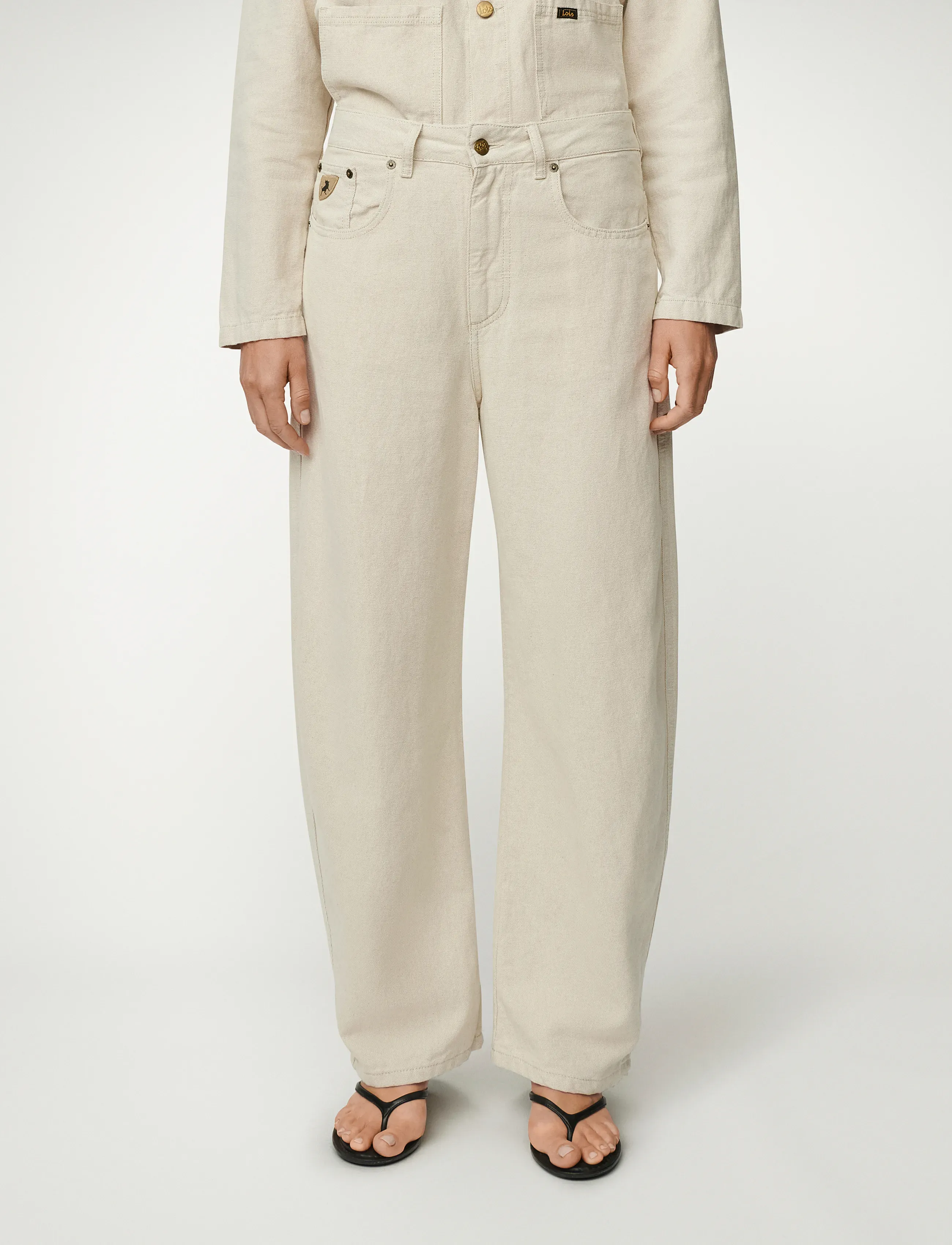 Lois Jeans Dali - Tøj - 7906 NATURAL LINEN / beige