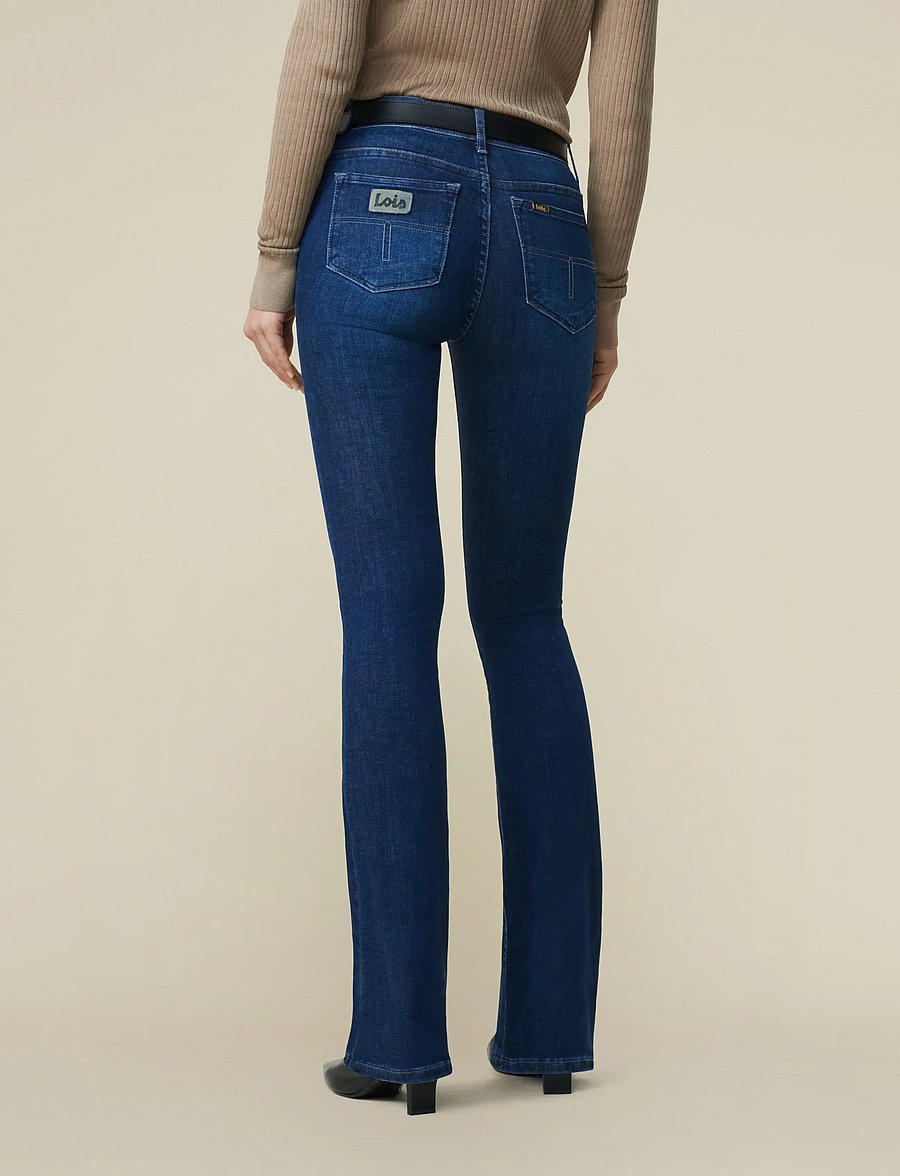 Lois Jeans - Melrose 5707 Marconi Mist - utsvängda jeans - dark blue - 4