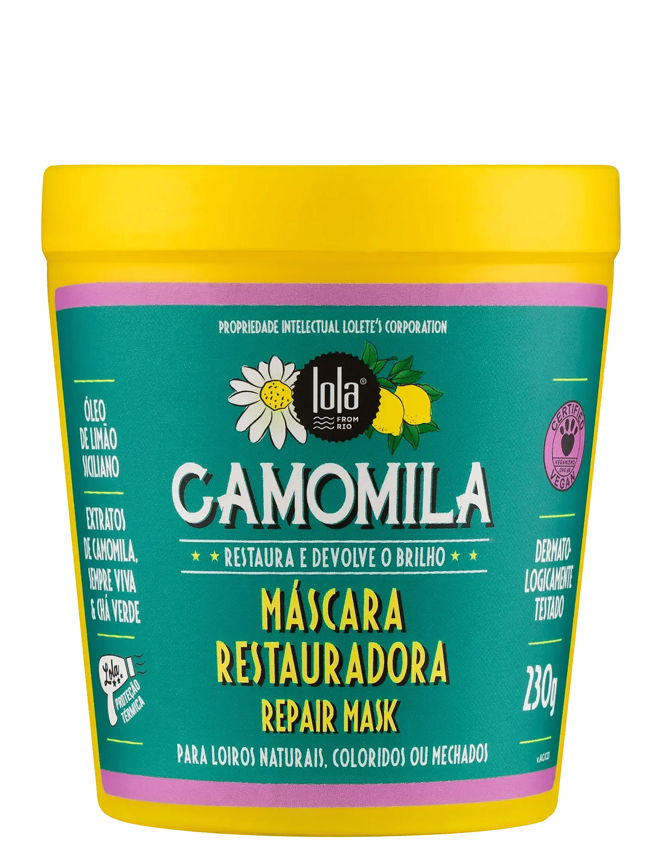 Gjenopprettende Hårmaske Lola Cosmetics Camomila 230 g