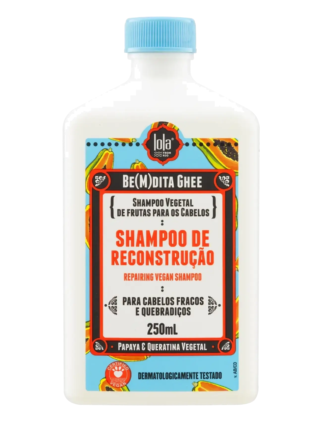 LOLA from RIO Lola Be(M)Dita Ghee Schampo Reconstrução Papaya E Queratina Vegetal, Shampoo, Nude, Str: 250 ML