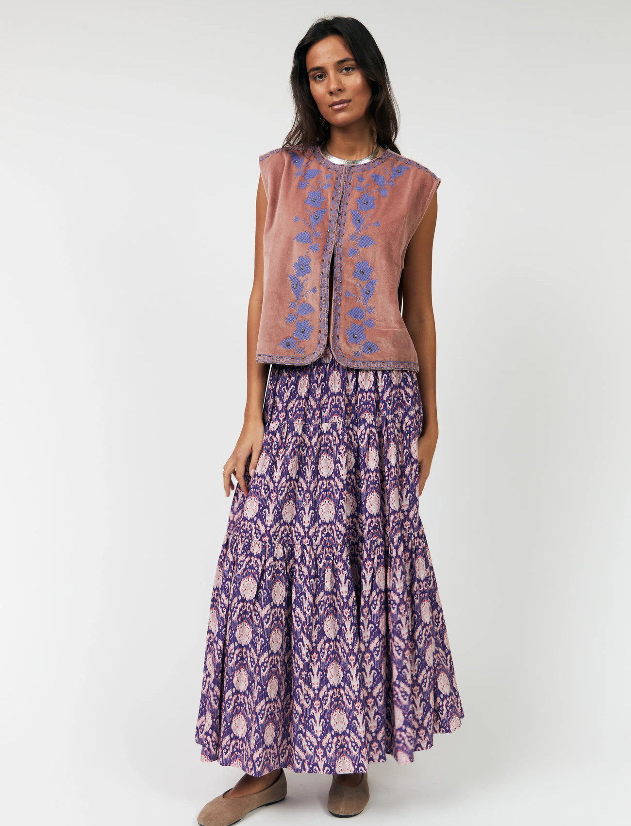 Lollys Laundry Sunsetll Maxi Skirt - Purple - XS