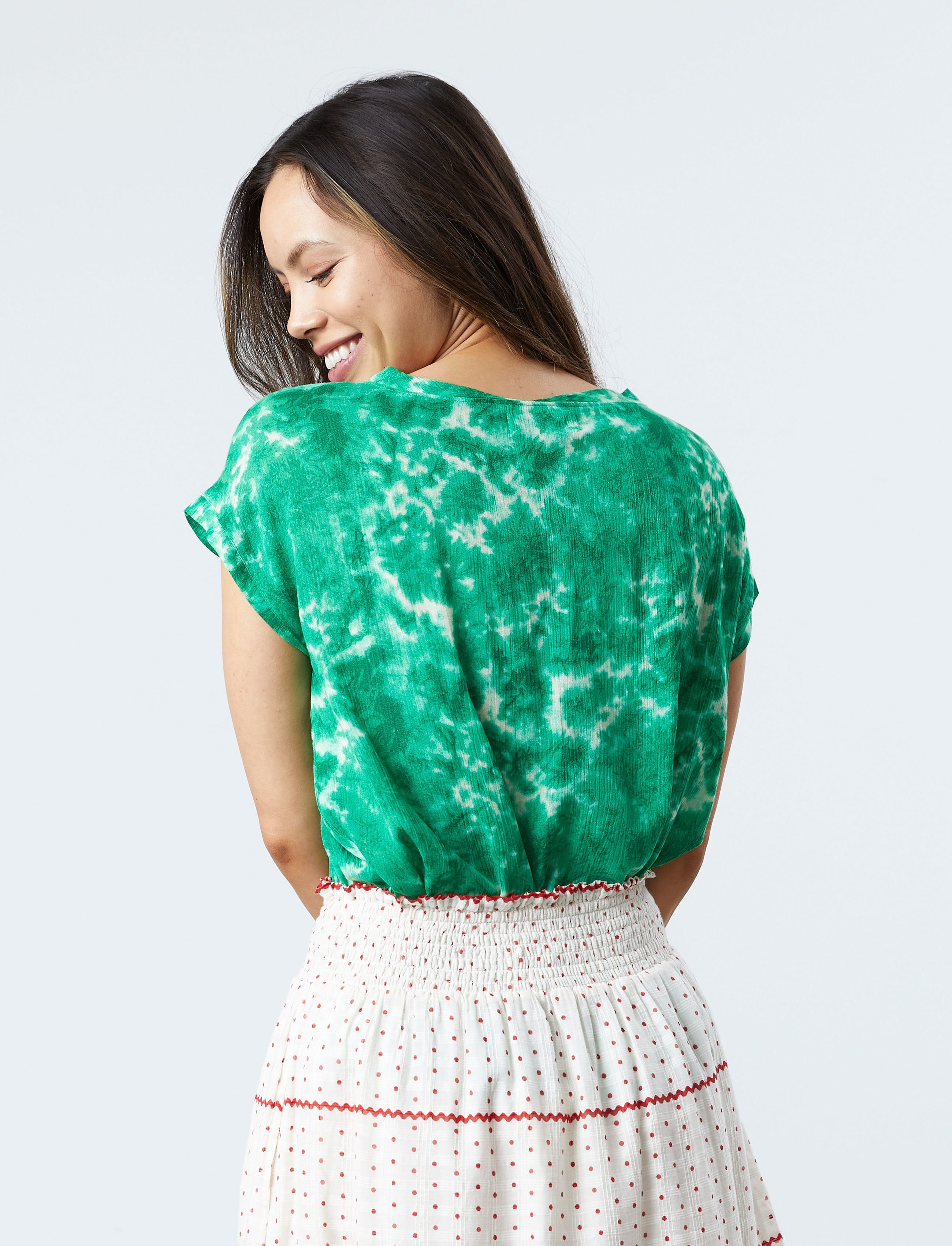 Lollys Laundry - Krystal Top - kortermede bluser - green - 3
