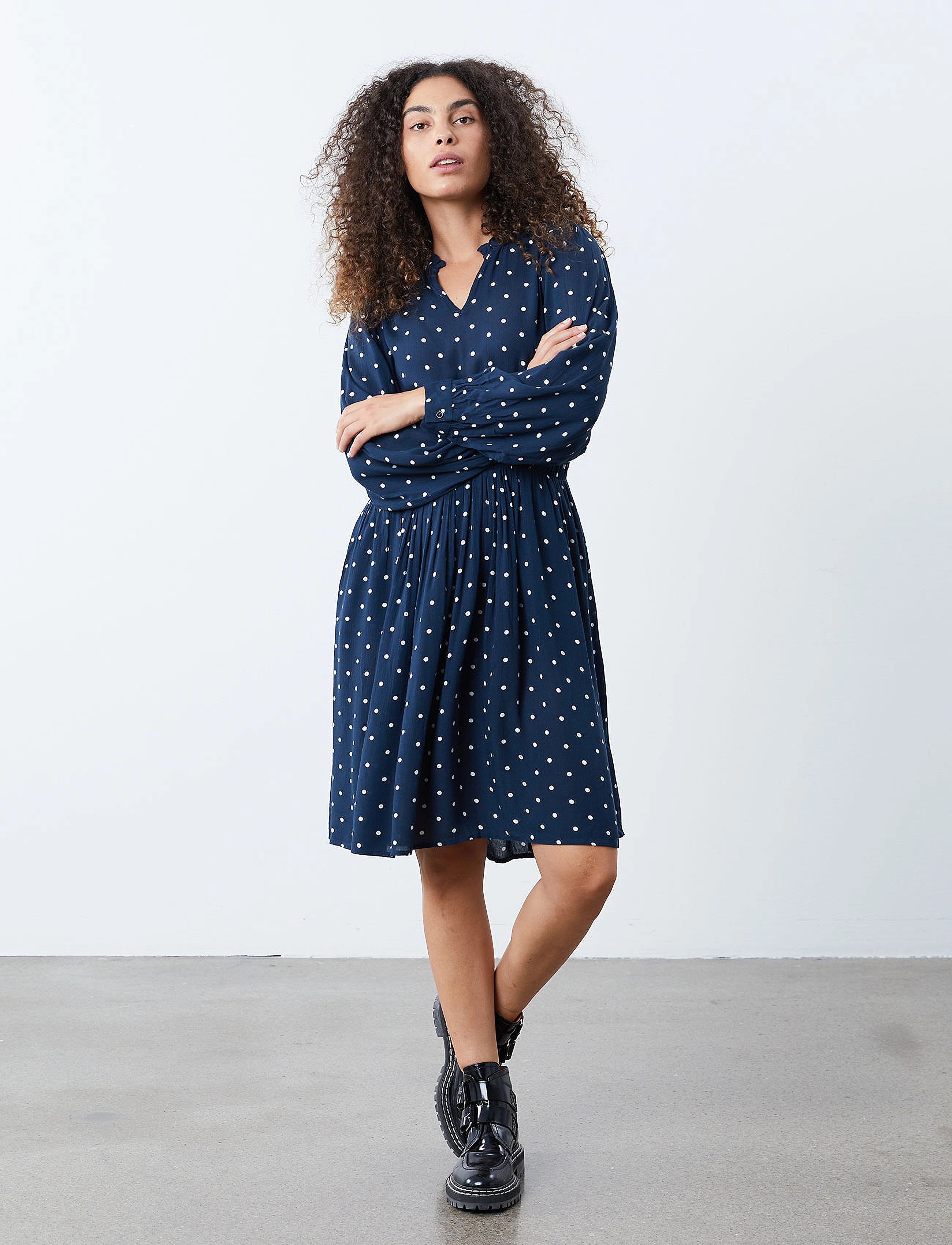 Lollys Laundry Finnley Dress - Kleidid - 76 DOT PRINT / navy