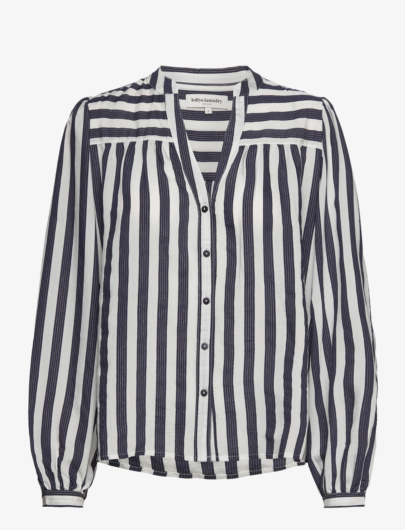 Lollys Laundry - Elif Shirt - long-sleeved shirts - 23 dark blue - 0