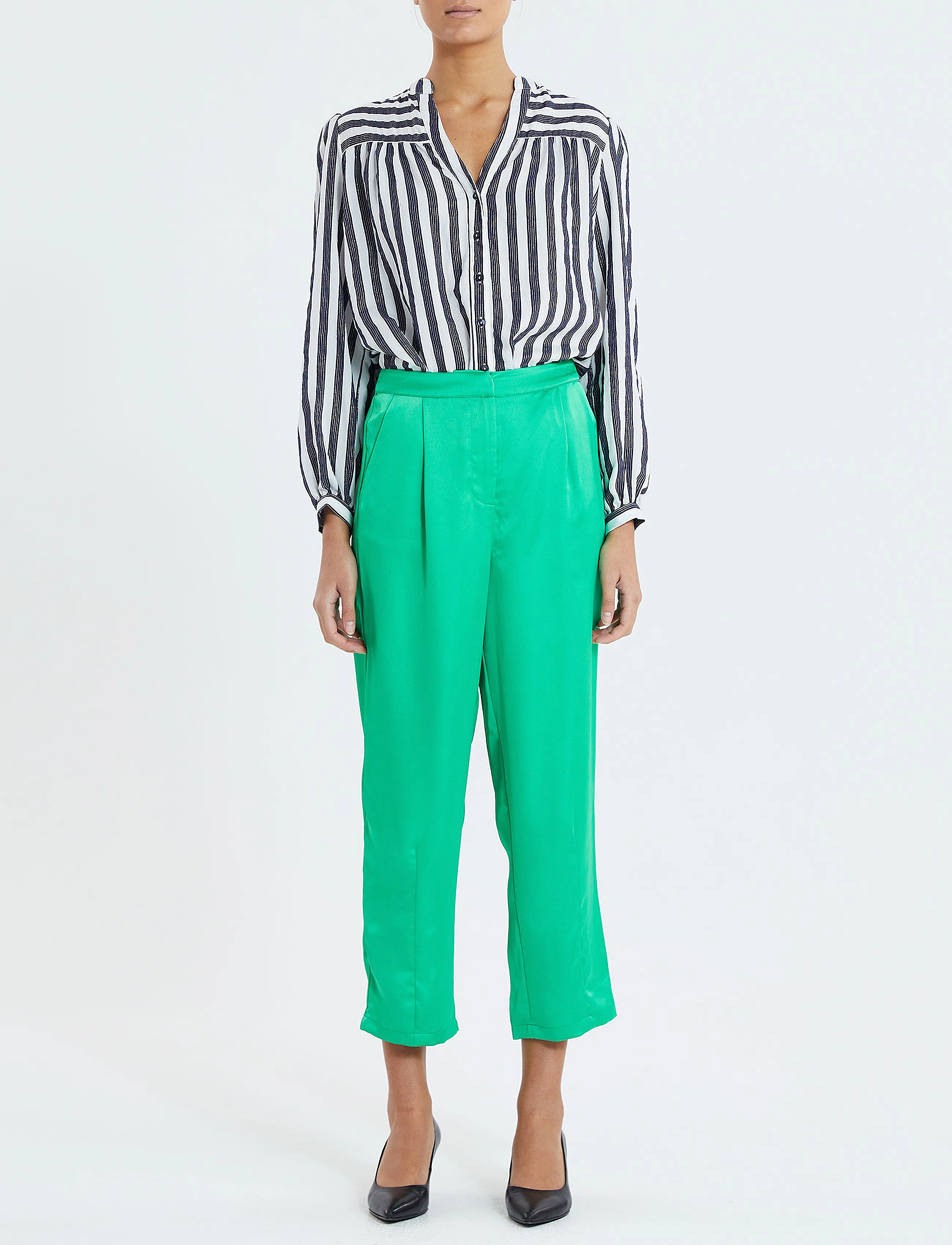 Lollys Laundry Maisie Pants, M, Trousers, Grün - Straight Leg, Frauen