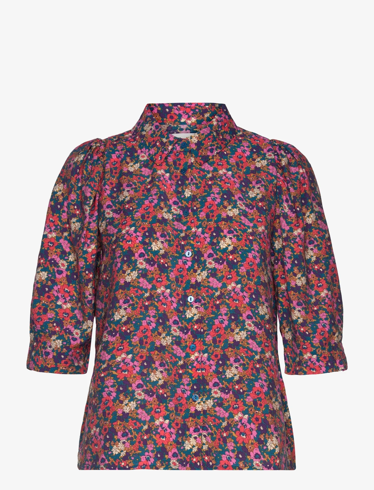 Lollys Laundry - Bono Shirt - kurzärmlige hemden - 74 flower print - 0