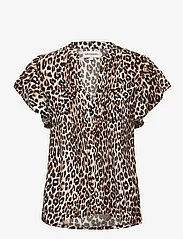 Lollys Laundry - Isabel Top - kortærmede bluser - 72 leopard print - 0