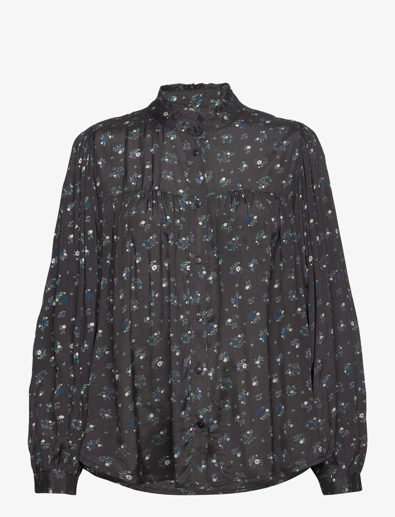 Lollys Laundry - Cara Shirt - långärmade blusar - washed black - 0