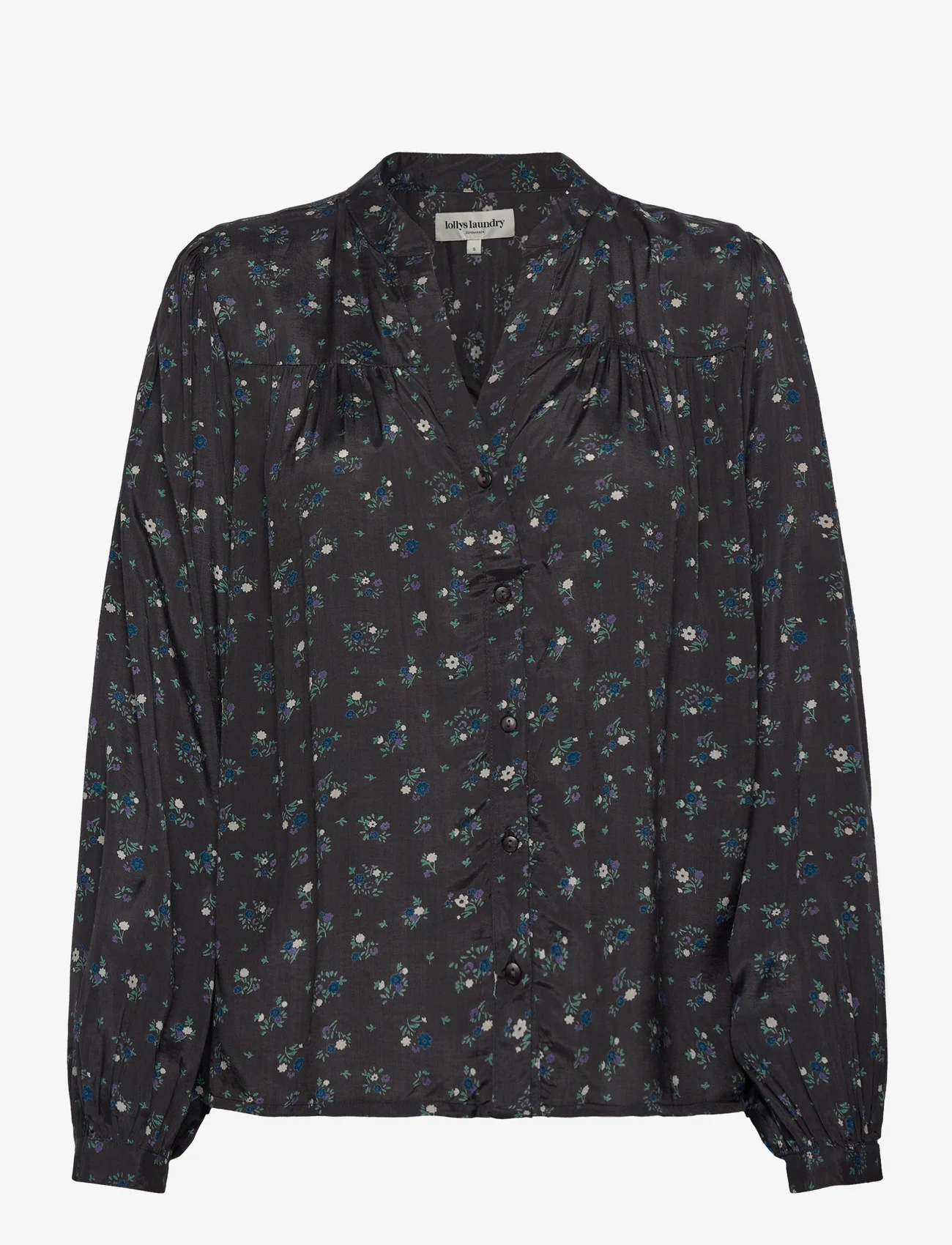 Lollys Laundry - Elif Shirt - bluzki z długimi rękawami - 18 washed black - 0