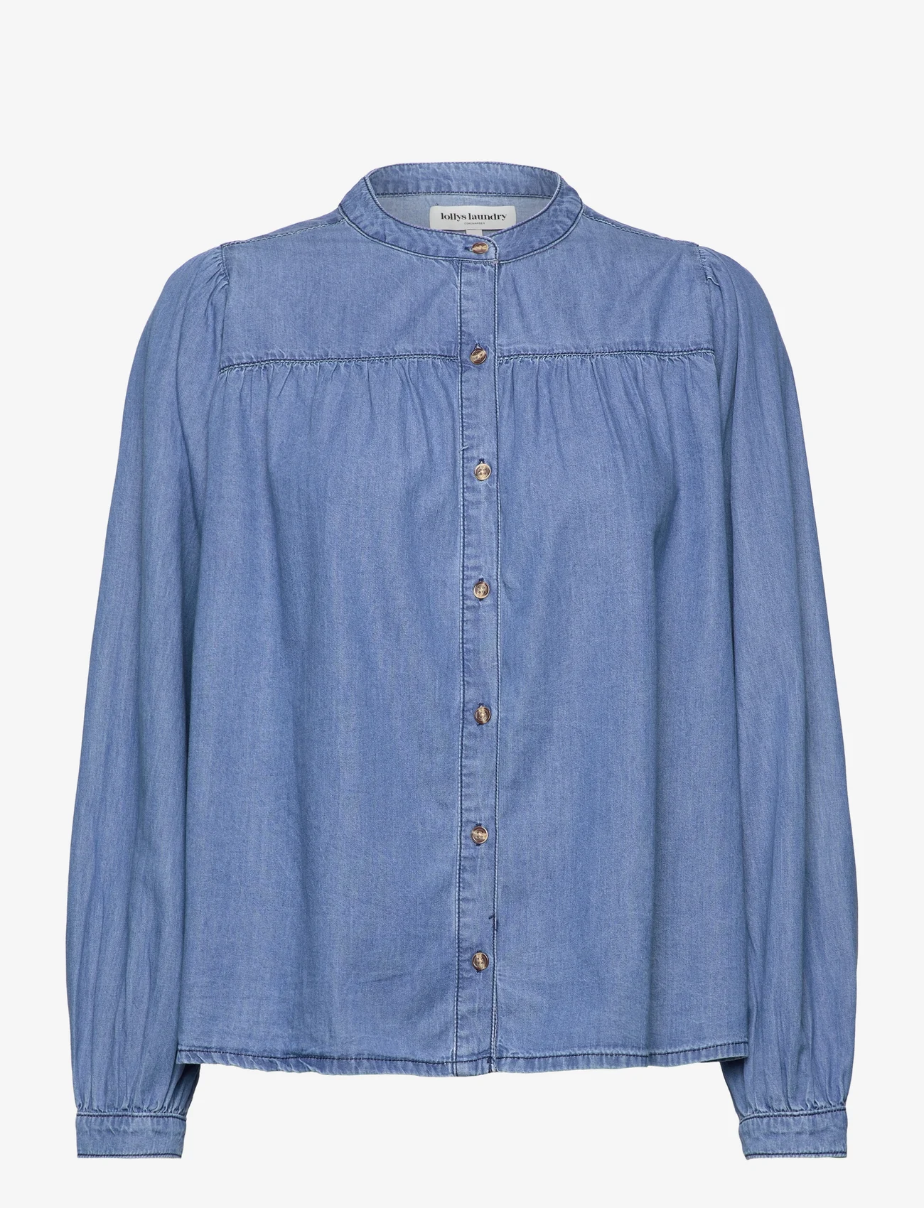 Lollys Laundry - Nicky Shirt - long-sleeved shirts - 20 blue - 0