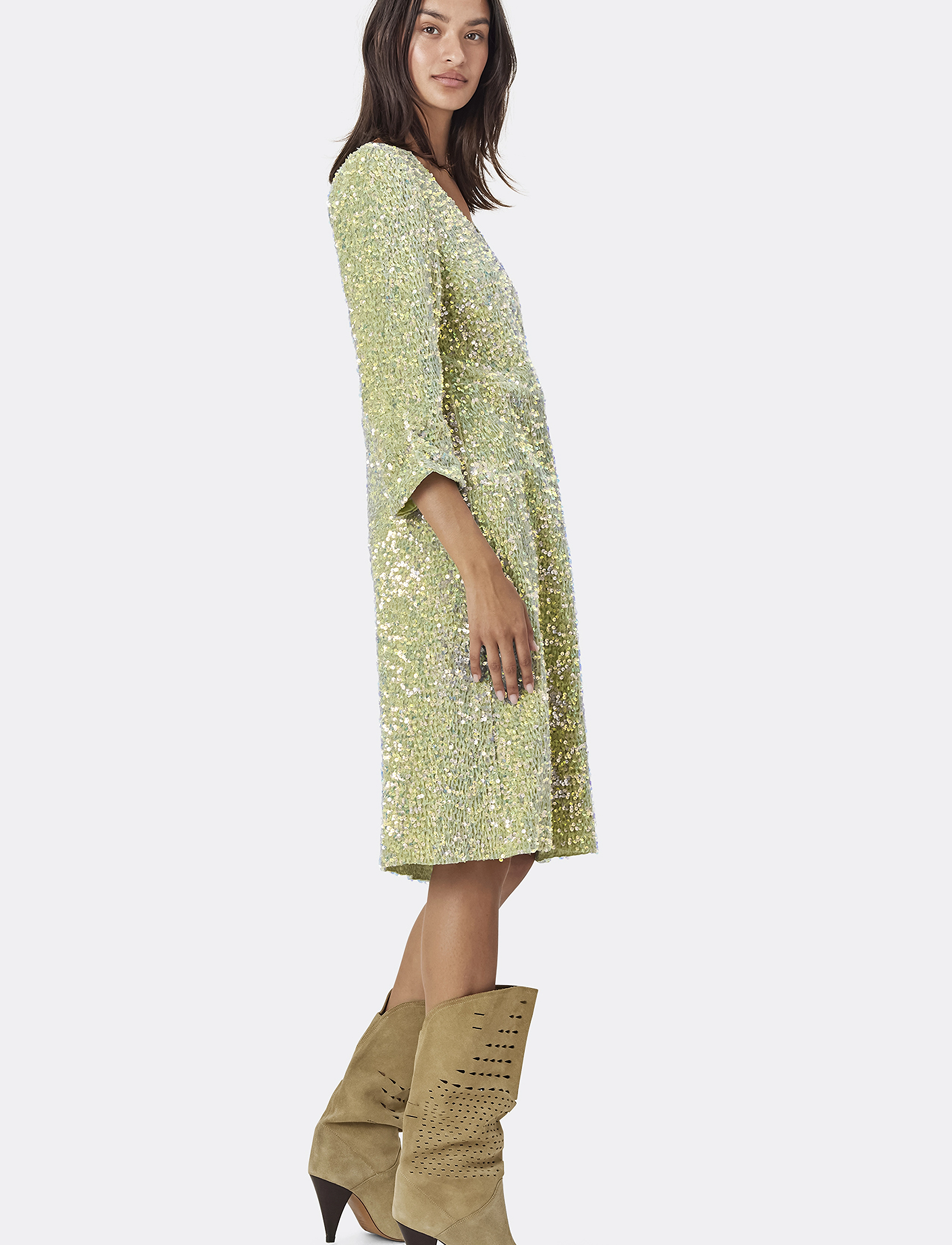 Lollys Laundry - HavanaLL Midi Dress SS - 41 light green - 3