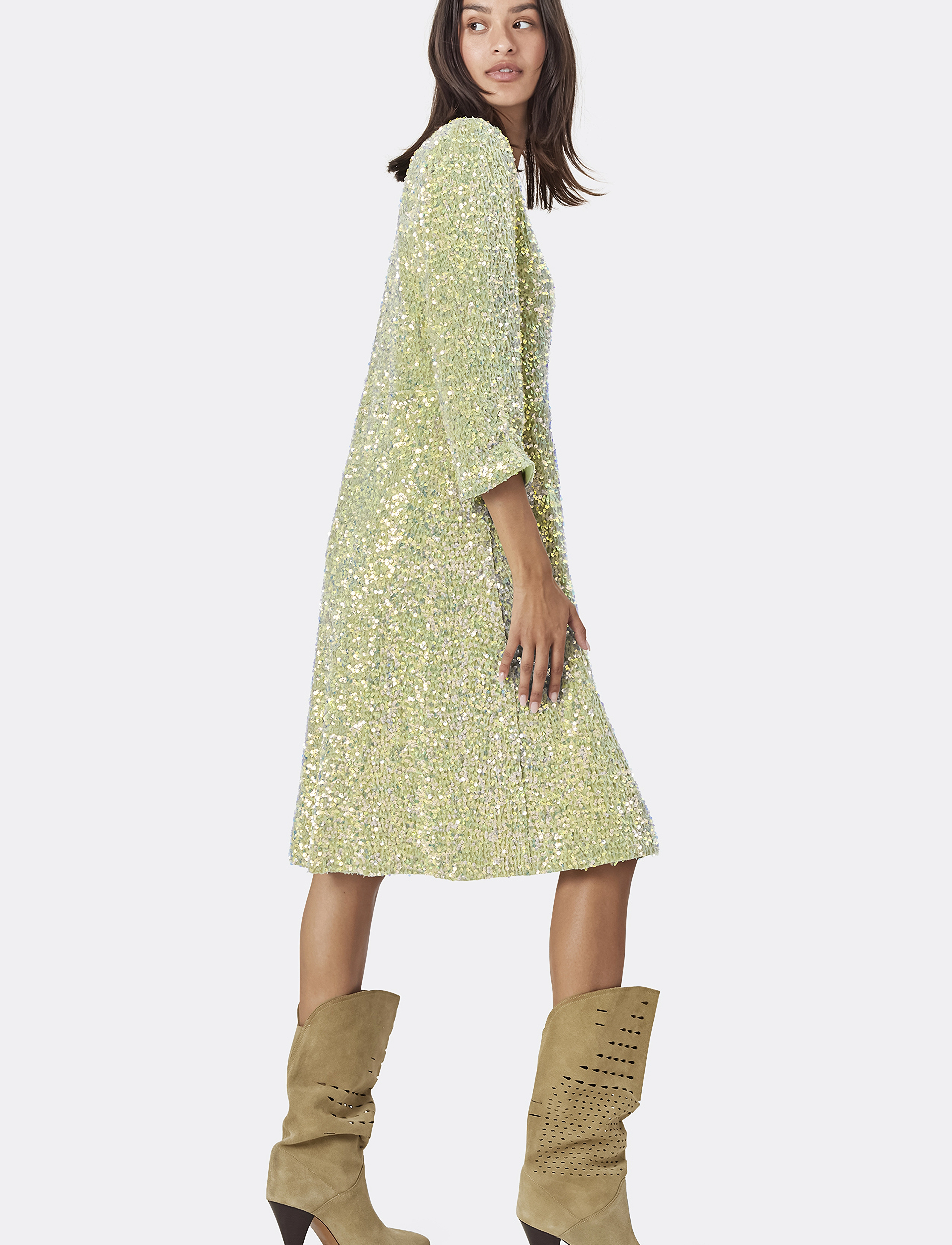Lollys Laundry - HavanaLL Midi Dress SS - 41 light green - 4