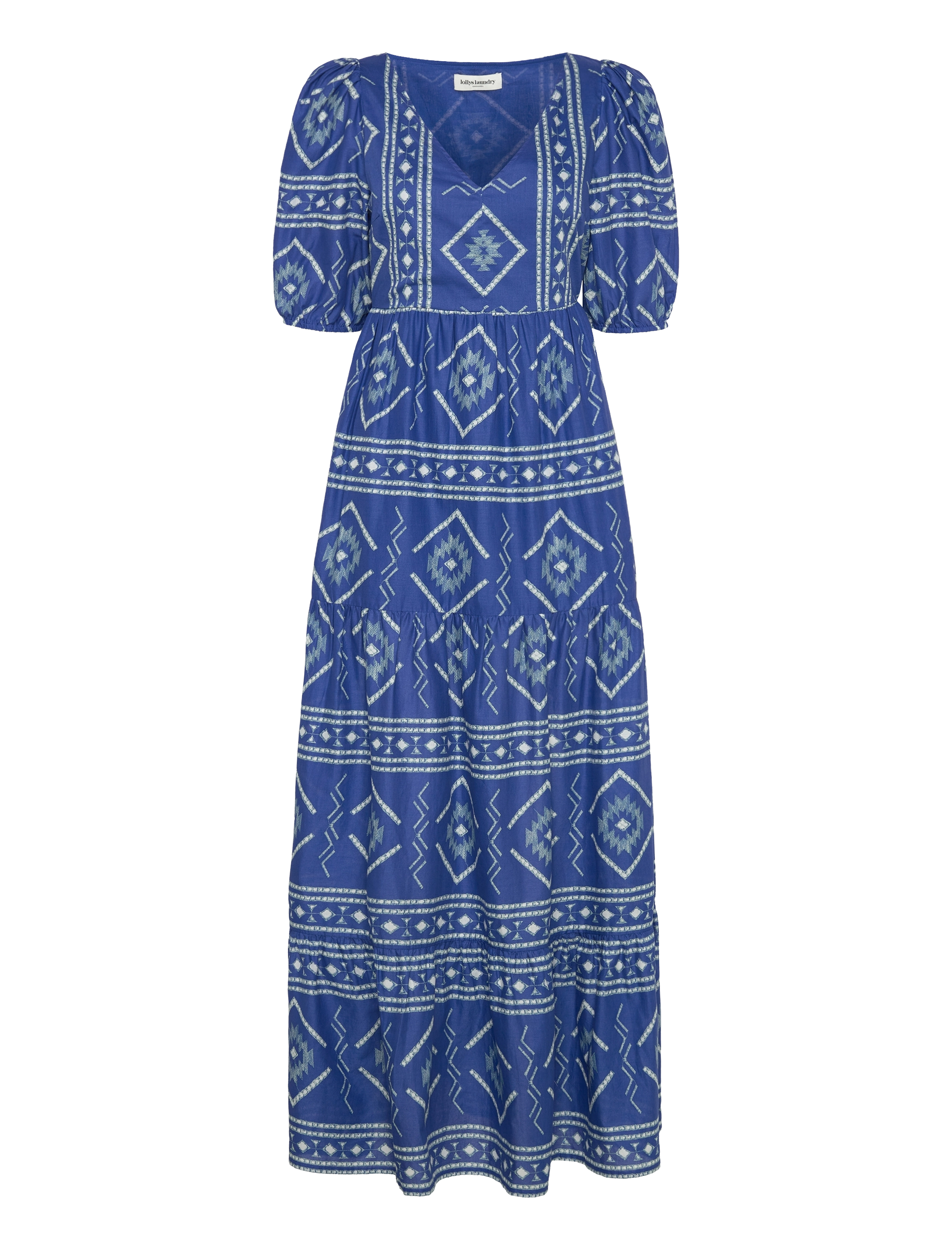 LOLLYS LAUNDRY Gamboll Maxi Kleid Ss Blau - S - Damen