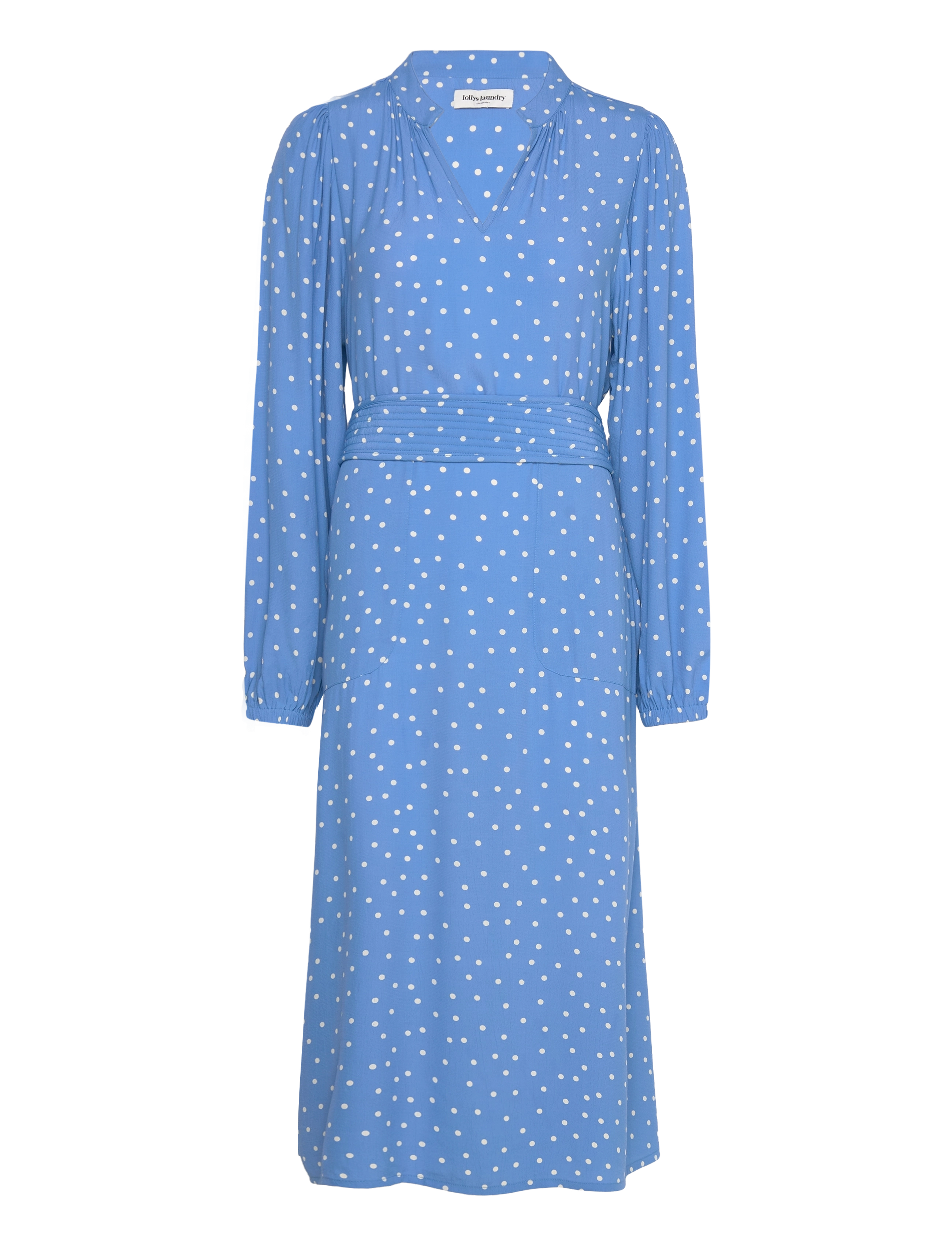 LOLLYS LAUNDRY Parisll Midi Kleid Ls Blau - XS - Damen