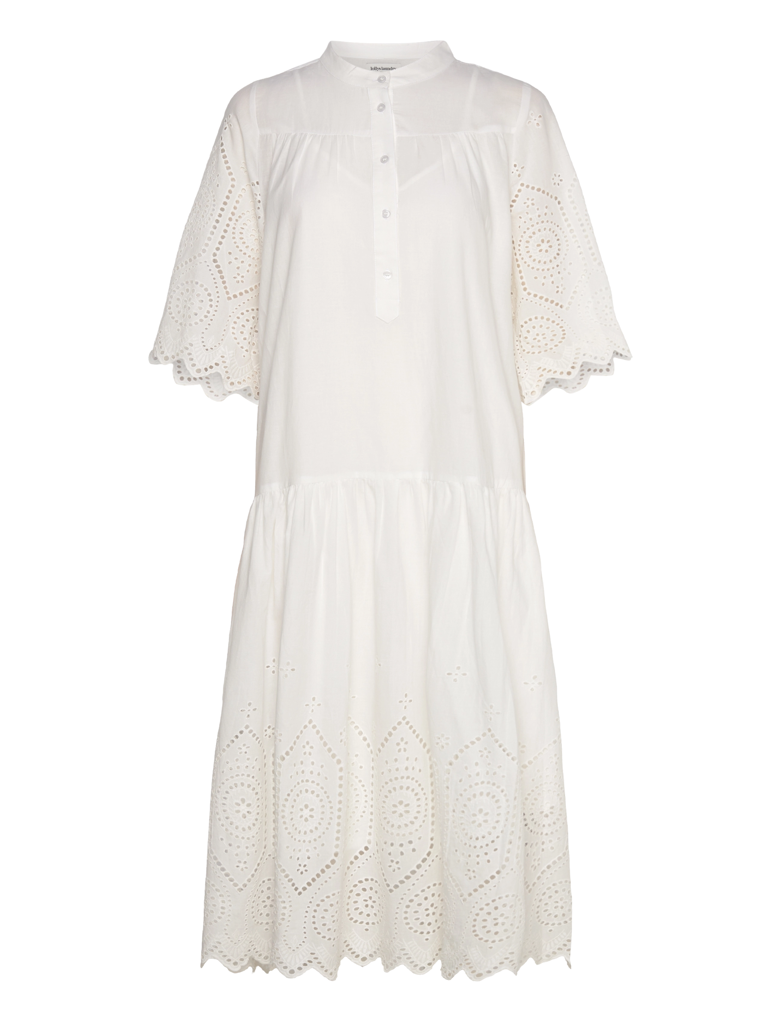 LOLLYS LAUNDRY Timorll Midi Kleid Ss Weiß - XS - Damen